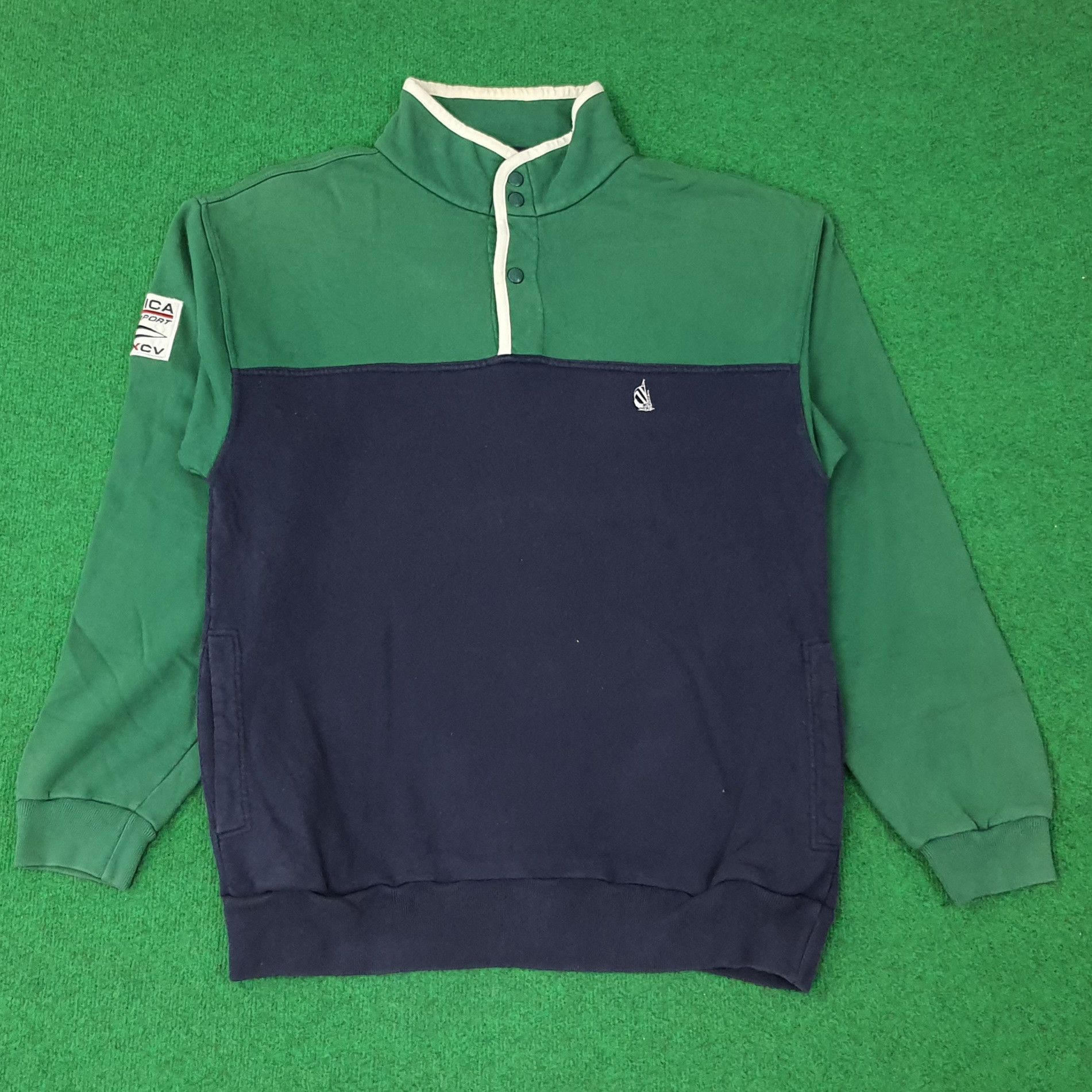 Nautica Vintage NAUTICA Snap Button Sweatshirt C225N14 Size US M / EU 48-50 / 2 - 1 Thumbnail