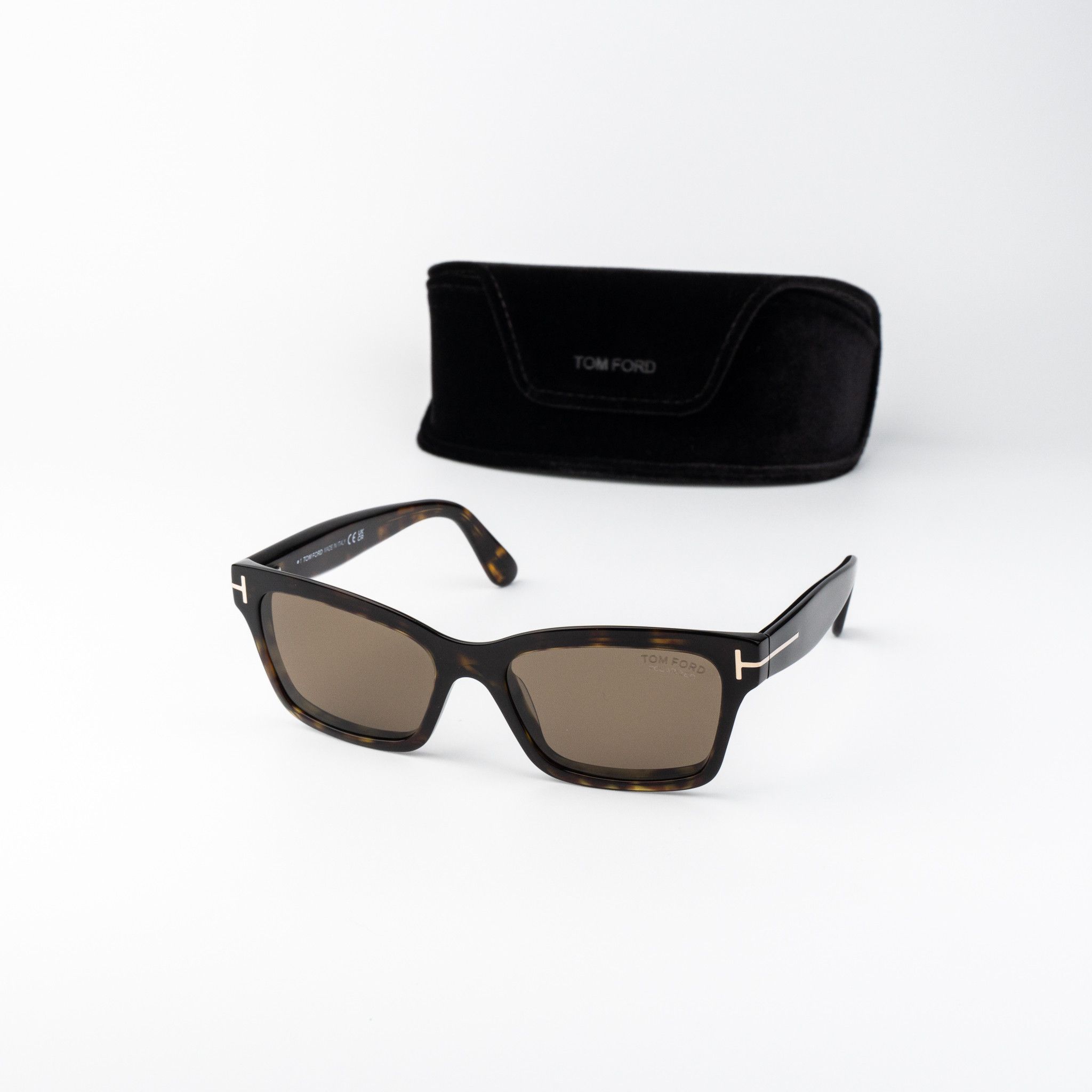 Tom Ford MIKEL FT1085 52H Sunglasses – Dark Havana Rectangle Cat Eye Frame Brown Tom Ford Mikel Polarized Brown Cat Eye Sunglasses Ft1085 52h  main image 4
