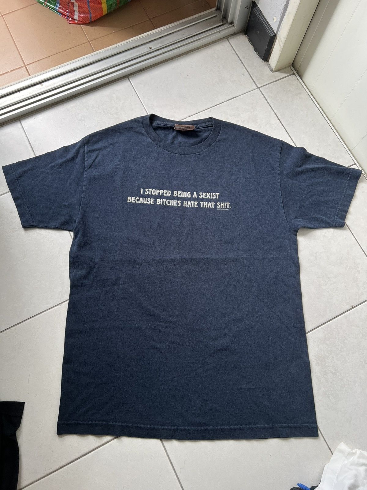 Vintage "I STOP BEING A SEXIST" Fonts Tees Size US L / EU 52-54 / 3 - 4 Thumbnail