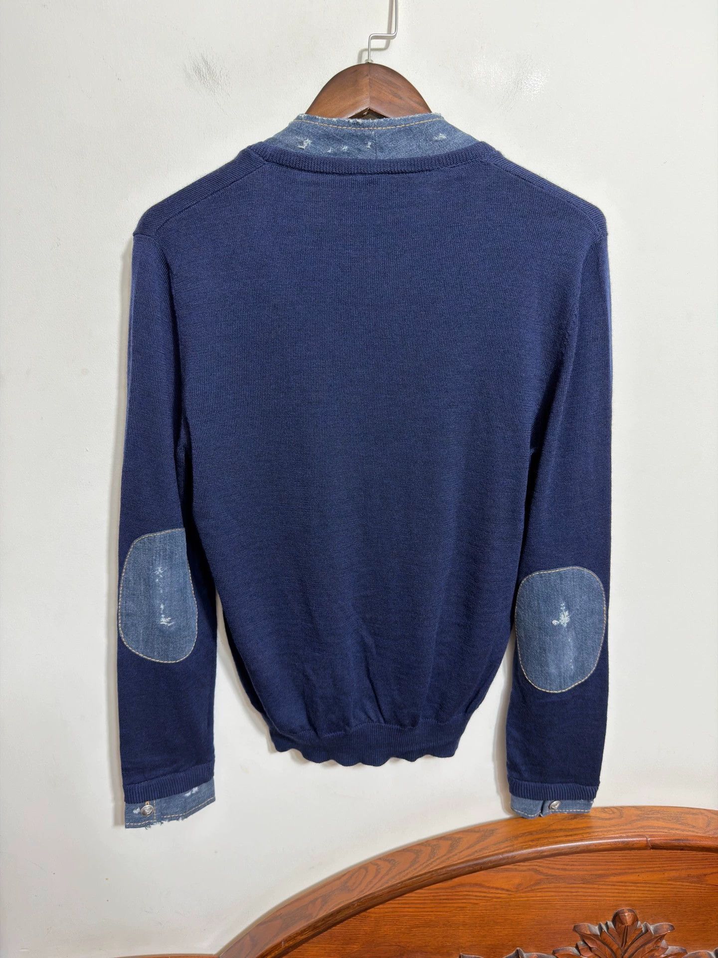 Philipp Plein Philipp Plein Slim Denim Panel Wool Cardigan S Size US XL / EU 56 / 4 - 2 Thumbnail
