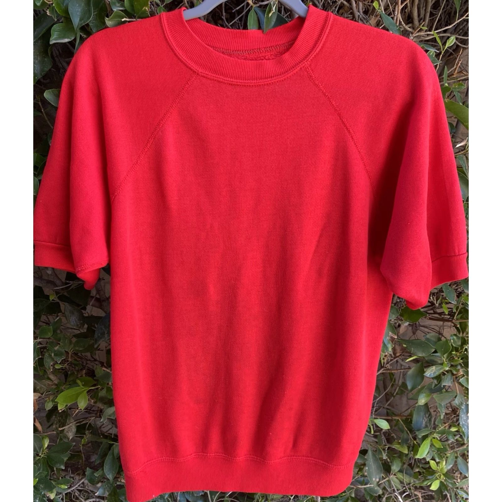 Vintage VINTAGE Short Sleeve Raglan Sweater Creslan Acrylic Worn Paint Stains Size L XL Red Mens Pullover Sweatshirt Size US XL / EU 56 / 4 - 3 Thumbnail