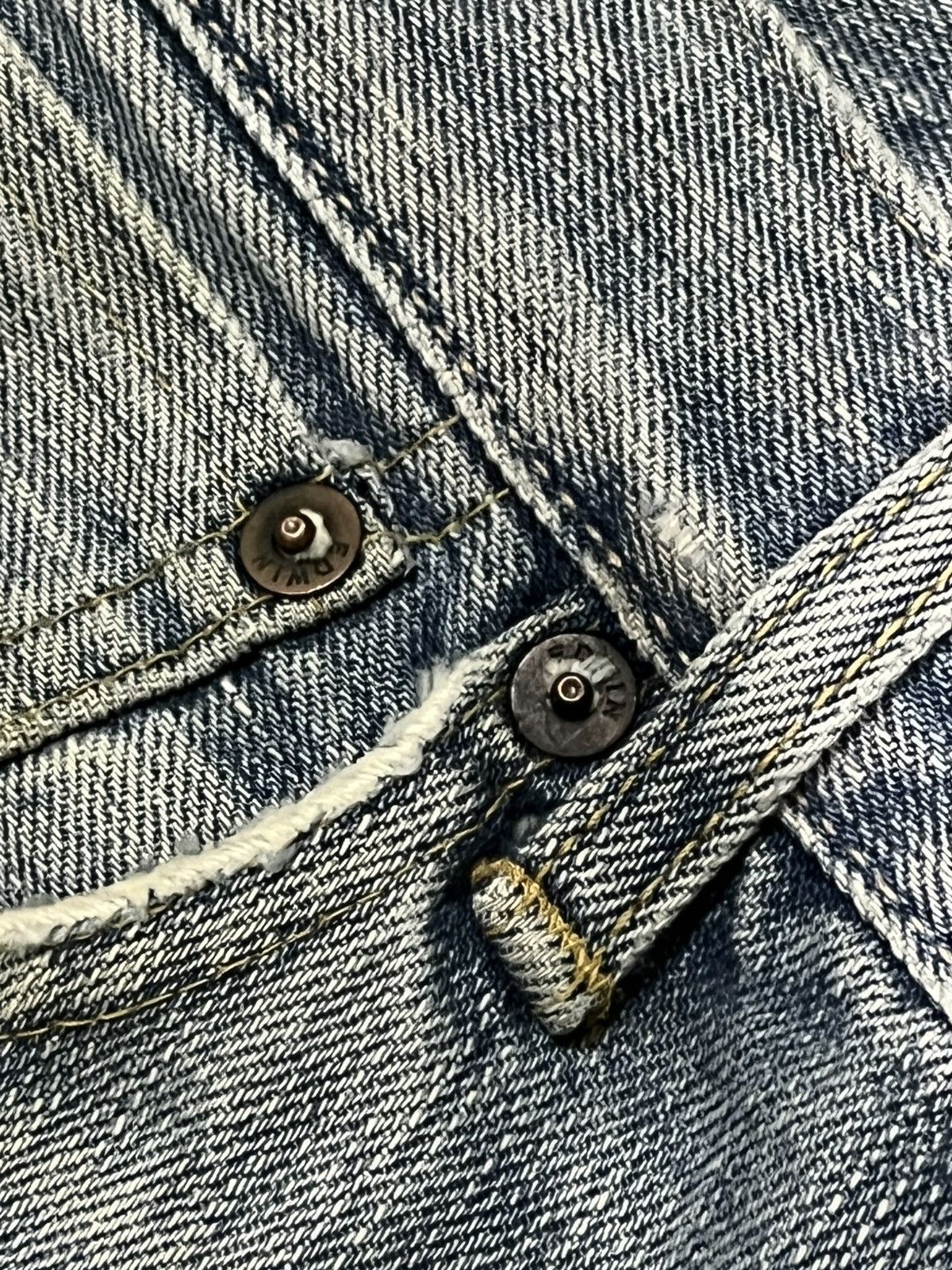Edwin × Vintage Vintage Edwin 505X Blue Washed Distressed Selvedge Jeans Size US 29 - 6 Thumbnail