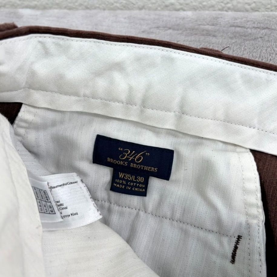 Brooks Brothers VINTAGE Brooks Brothers Dress Pants Corduroy 35x30 Brown Old Money Luxury Baggy Dress Pants Mens Brown 35x30 Corduroy Straight Leg Baggy Wool? Size US 35 - 2 Thumbnail