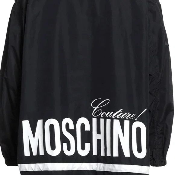 Moschino o1y0225 Logo Shell Hooded Jacket in Black Size US S / EU 44-46 / 1 - 5 Thumbnail