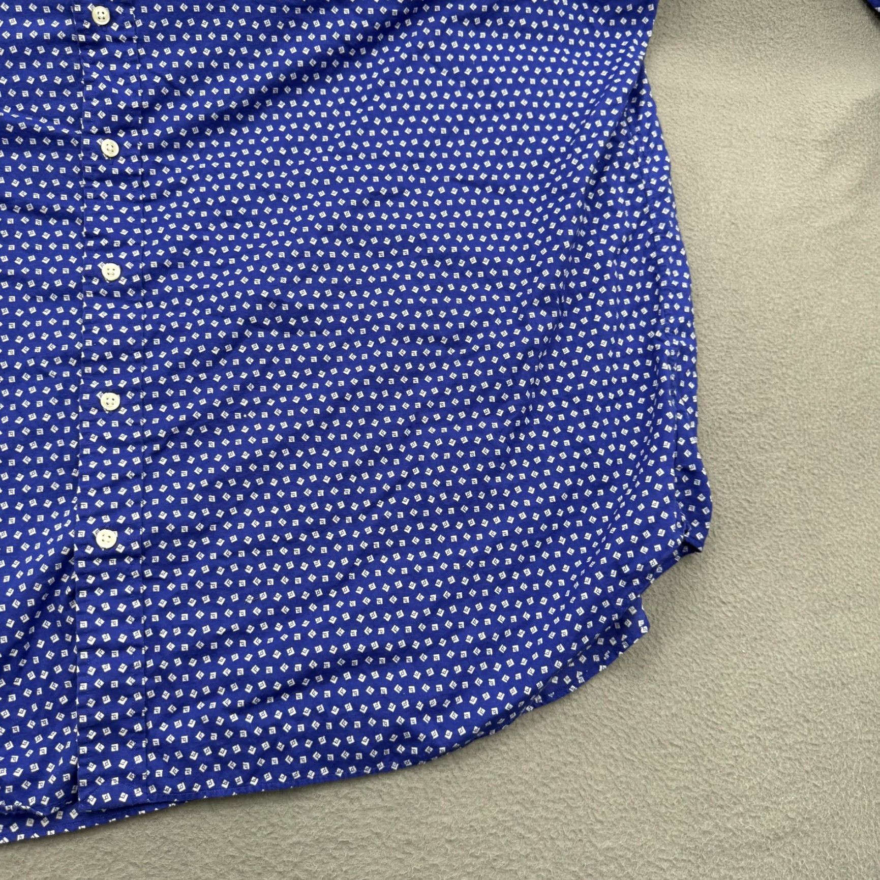 Ralph Lauren Ralph Lauren Shirt Mens Big 3X Blue Geometric Button Down Long Sleeve Cotton Size US XXL / EU 58 / 5 - 7 Thumbnail