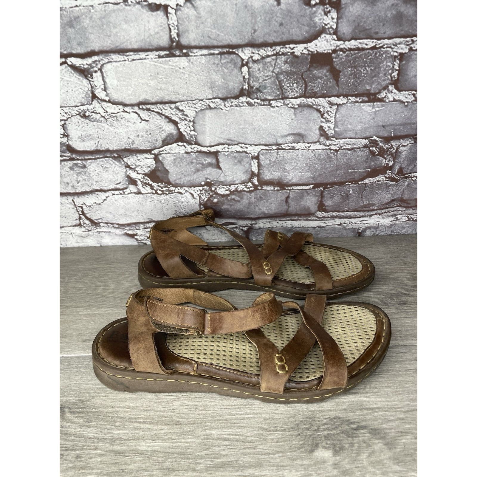 Born Born Handcrafted Brown Leather Strappy Casual Sandals Women’ Size US 10 / IT 40 - 12 Thumbnail