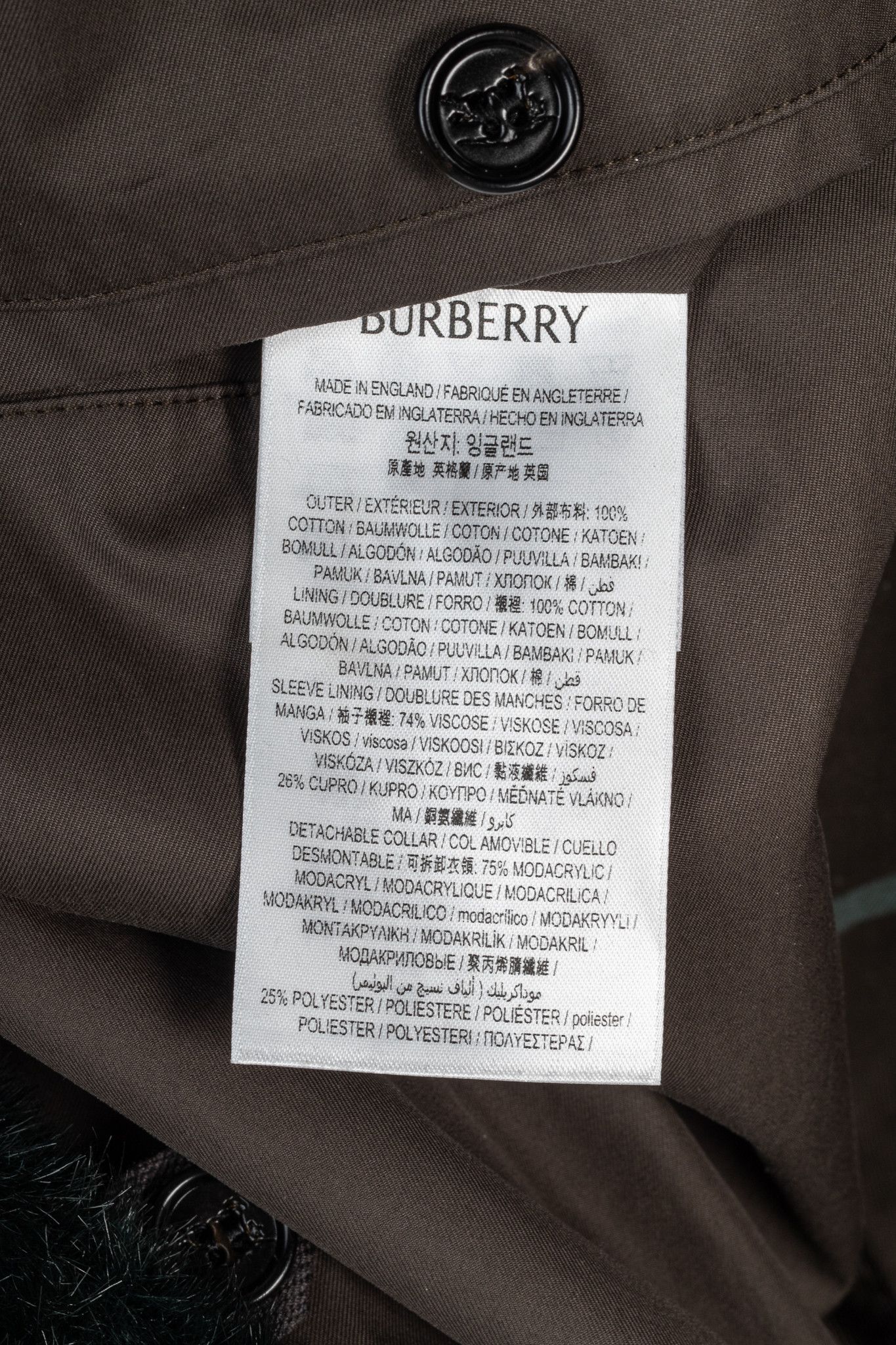 Burberry Burberry Kennington 'Otter' Cotton Fur-Trim Long Trench Coat Size XL / US 12-14 / IT 48-50 - 11 Thumbnail
