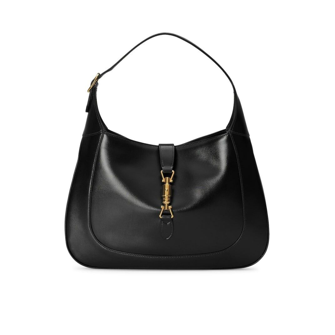GUCCI Jackie 1961 Medium Black Leather Shoulder Bag New & Au
