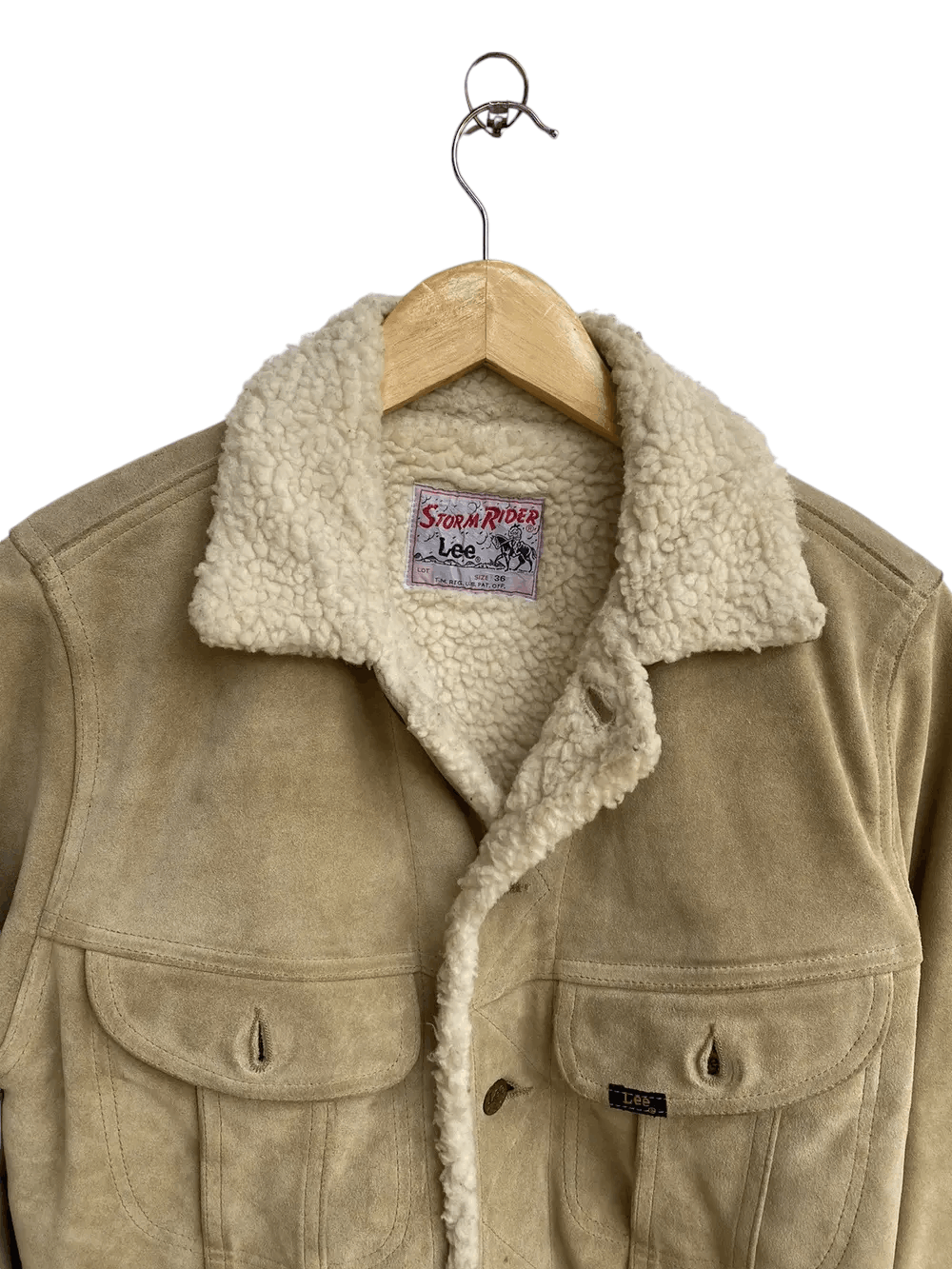 Lee × Vintage Vtg Storm Rider Lee Suede Leather Jacket Size US S / EU 44-46 / 1 - 4 Thumbnail