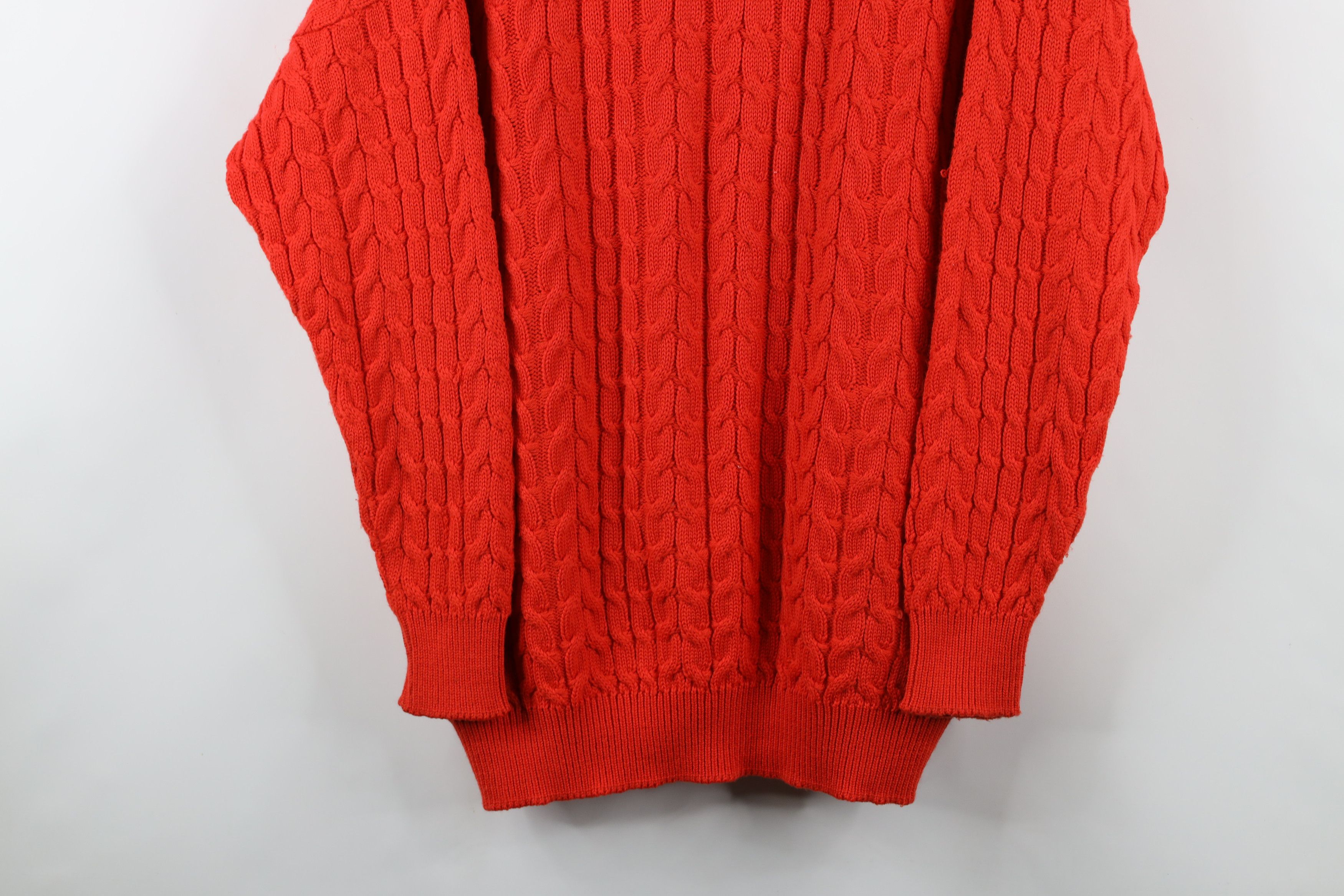Vintage Vintage 90s Streetwear Chunky Cable Knit Mock Neck Sweater Size XXL / US 16-18 / IT 52-54 - 3 Thumbnail