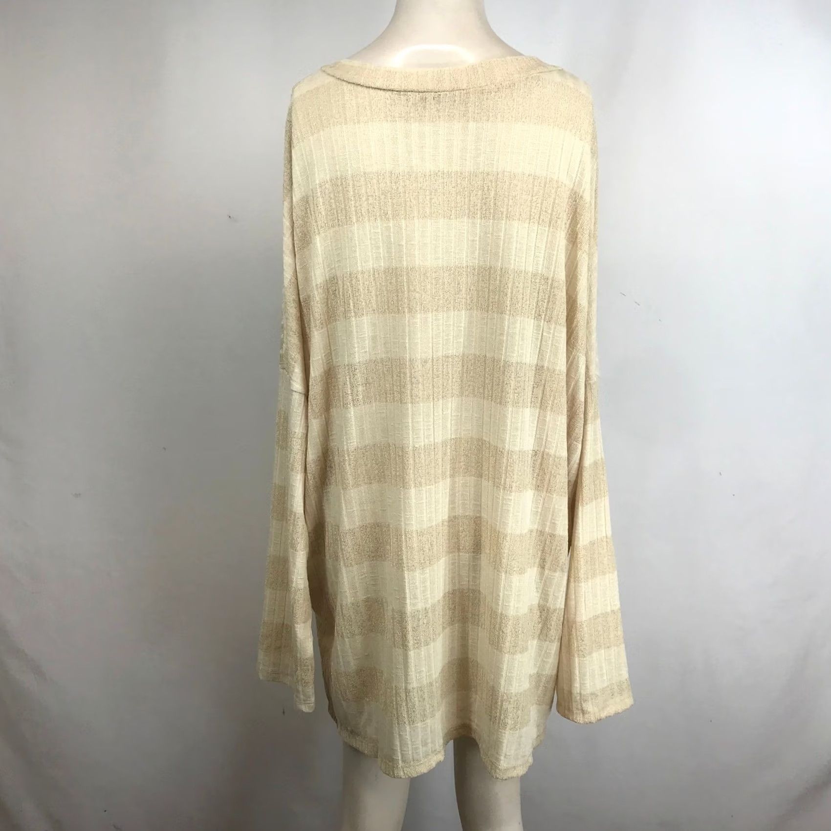 Vintage White Birch Striped Knit Long Sleeve Oversized Tunic Top Plus Size 3X Size XXL / US 16-18 / IT 52-54 - 5 Thumbnail