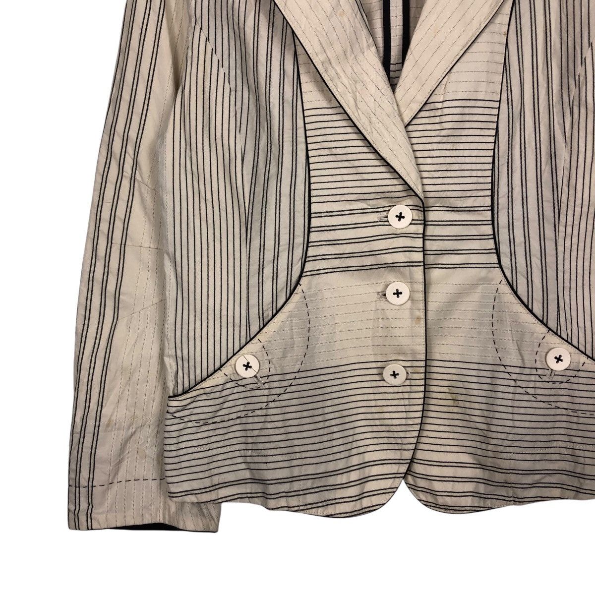 Hiroko Koshino Homme 📌Cropped Biker Jacket Quilted Over Design Hiroko Koshino Size US M / EU 48-50 / 2 - 5 Thumbnail