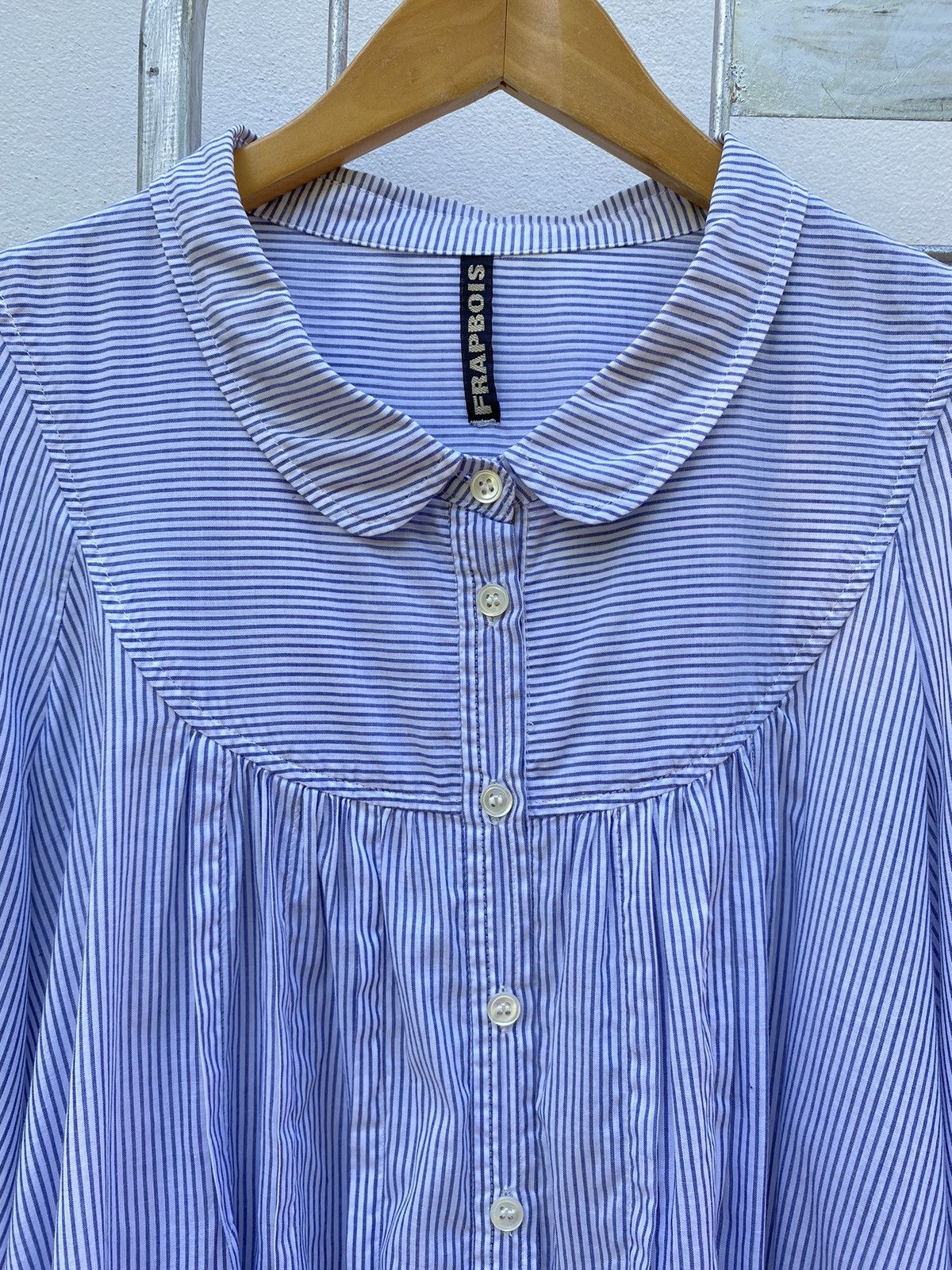 Frapbois FRAPBOIS Blue and white striped blouse Size ONE SIZE - 3 Thumbnail
