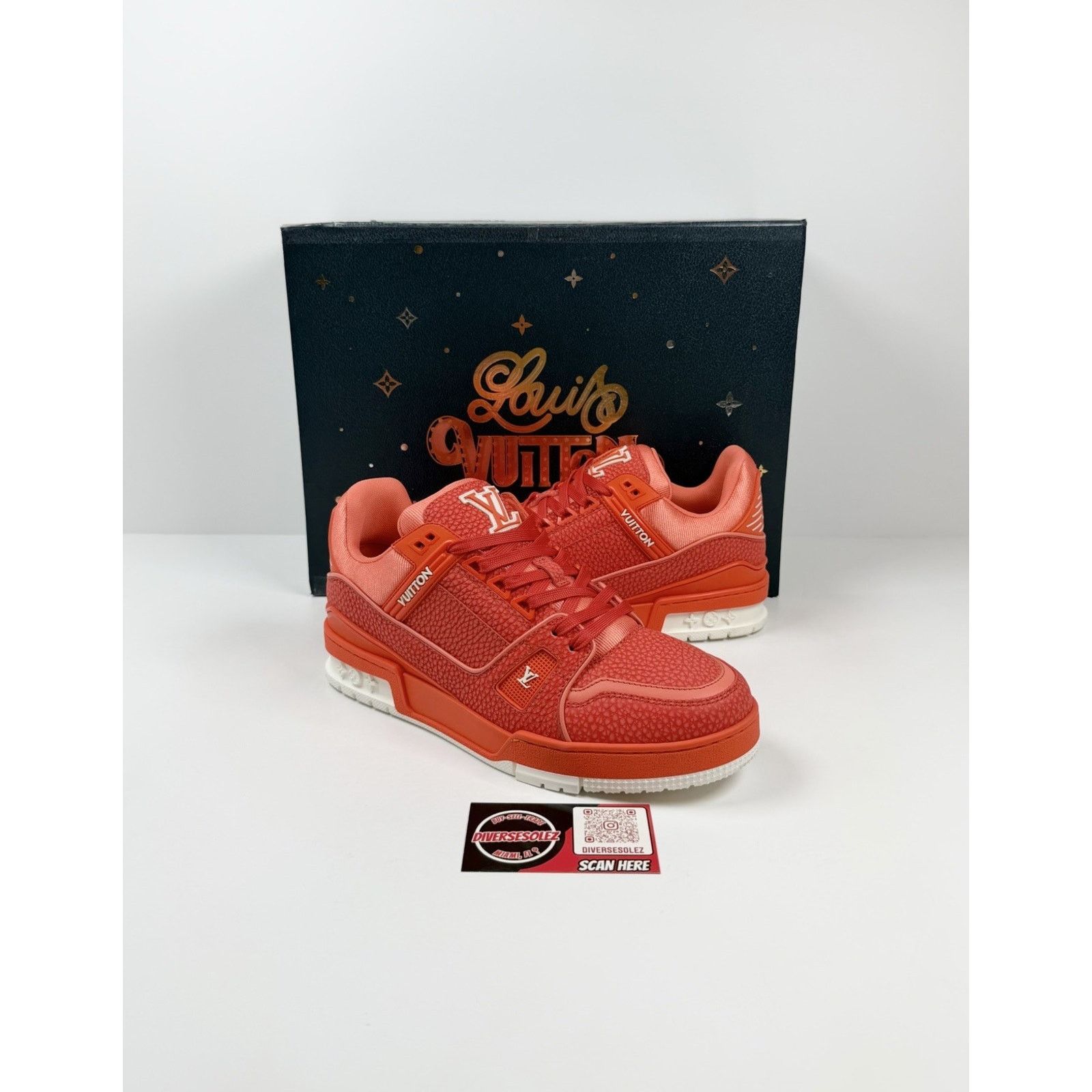 Louis Vuitton Size 6UK/7US - Louis Vuitton Orange White Trainer NEW! Size US 7 / EU 40 - 1 Thumbnail