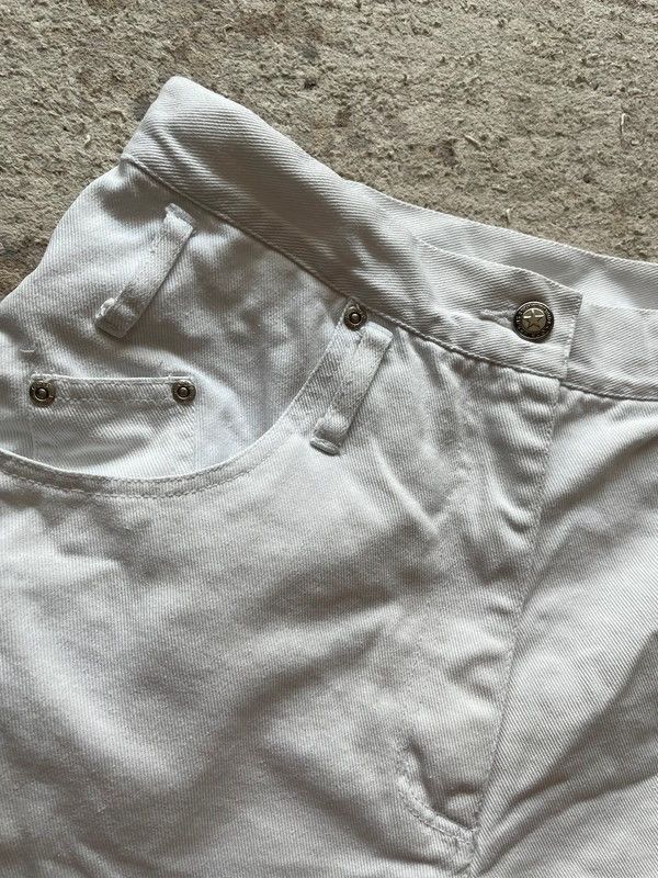 Reserved Reserve Sz L Women's Vintage 1990s White Denim Shorts Rare Size 35" - 10 Thumbnail