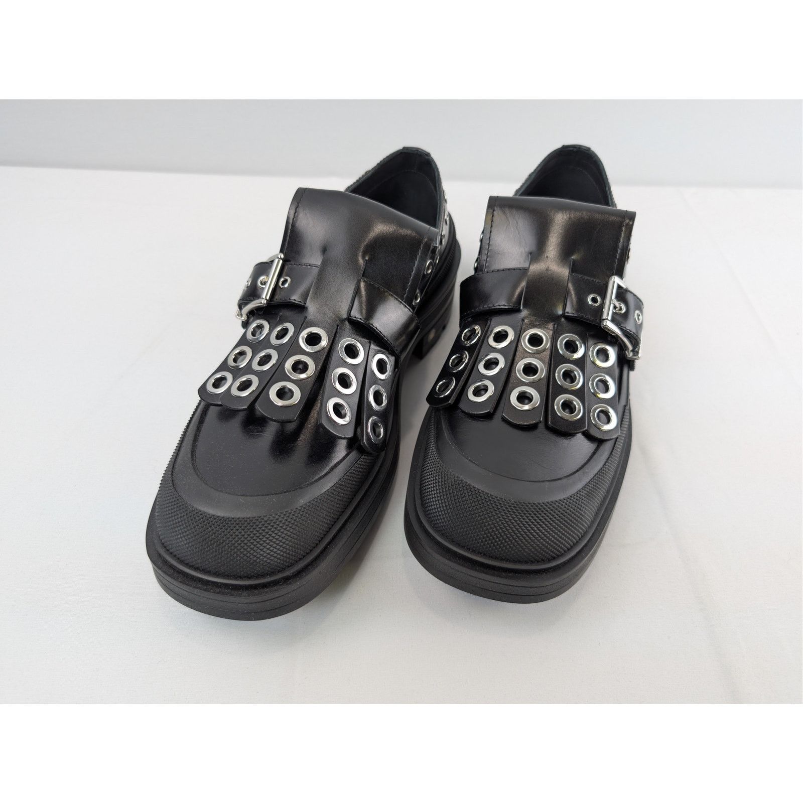Alexander McQueen o1rshd1 Monk Strap Boxcar Hardware Shoe Tread Boots in Black Size US 11 / EU 44 - 8 Thumbnail