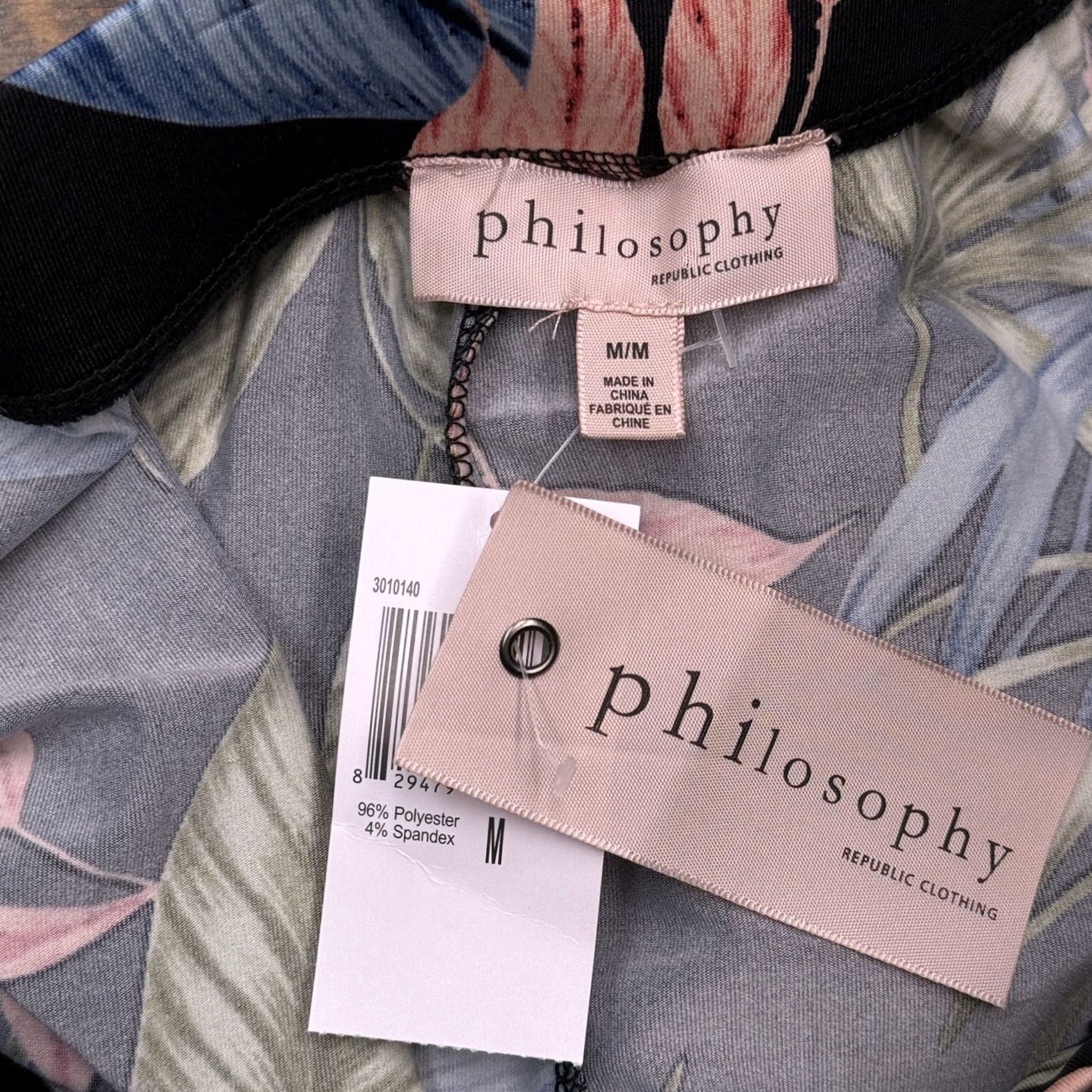 Vintage Philosophy Womens Wide Leg Pants Floral Black High Rise M Size 32" / US 10 / IT 46 - 4 Thumbnail