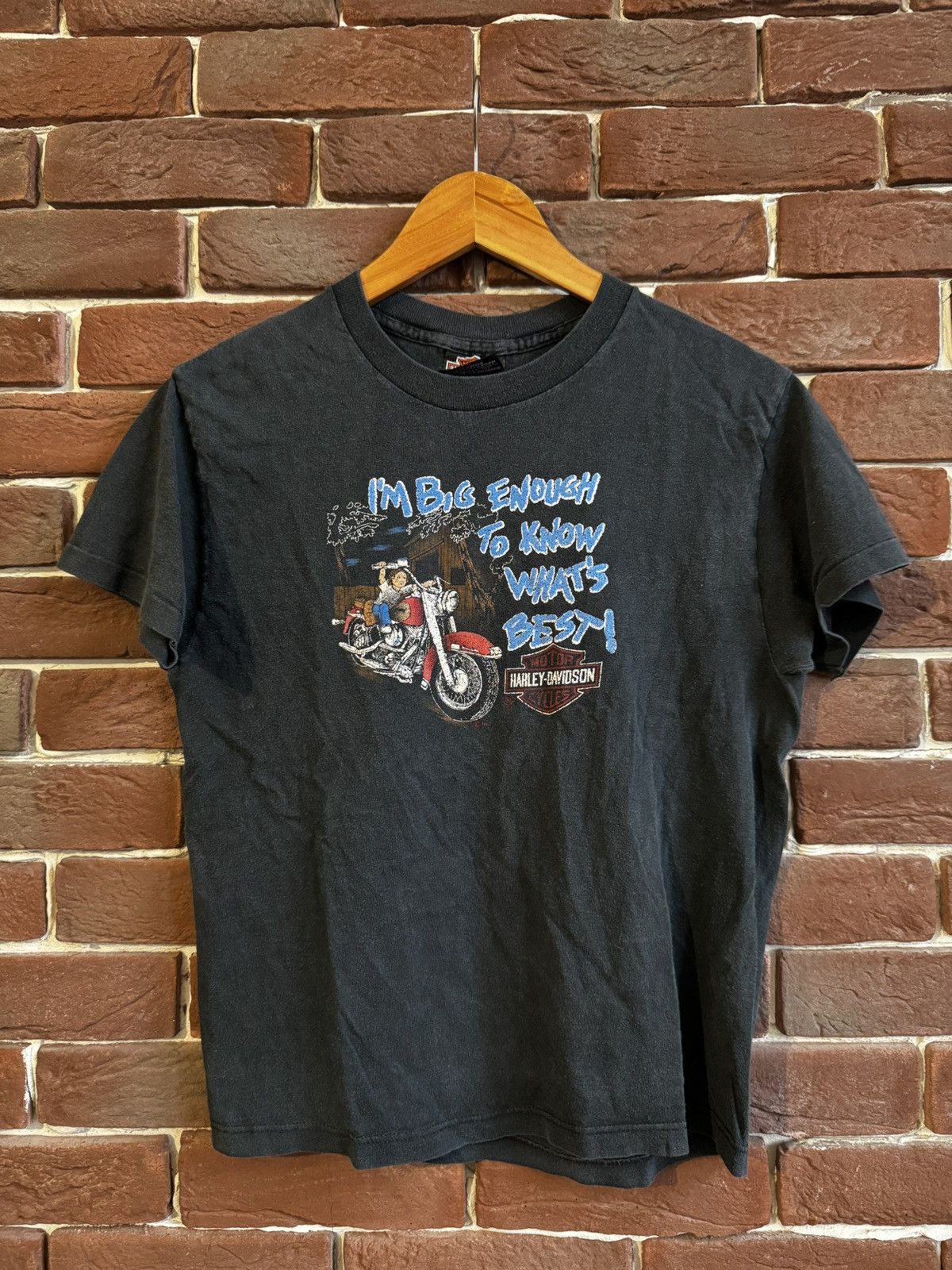 Harley Davidson Rare 80s Harley Davidson 1987 I’m big enough Vintage Tshirt Size M / US 6-8 / IT 42-44 - 1 Thumbnail