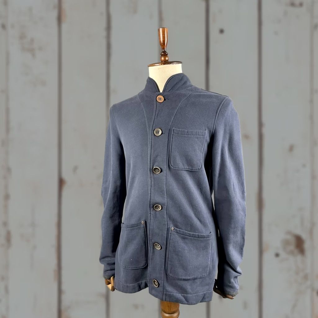 Vintage Mens Jacket Navy Front Button L - Navy Long Sleeve Outdoor Comfort Regular Fit Jacket Size US L / EU 52-54 / 3 - 1 Thumbnail