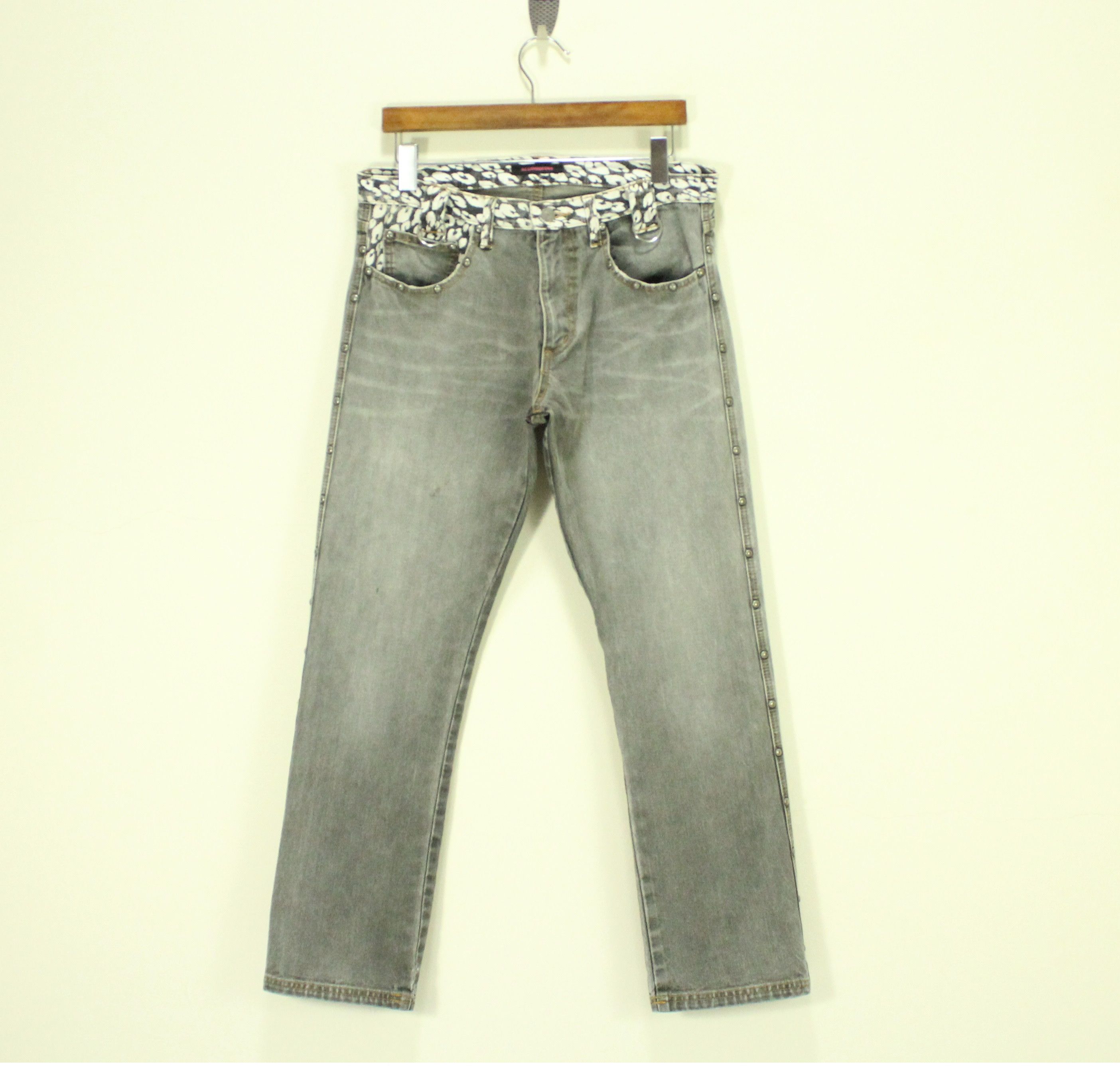 If Six Was Nine × In The Attic × Tornado Mart ALGONQUINS Denim Japanese Punk Gothic Grunge Outseam Riveted Size 32" / US 10 / IT 46 - 5 Thumbnail