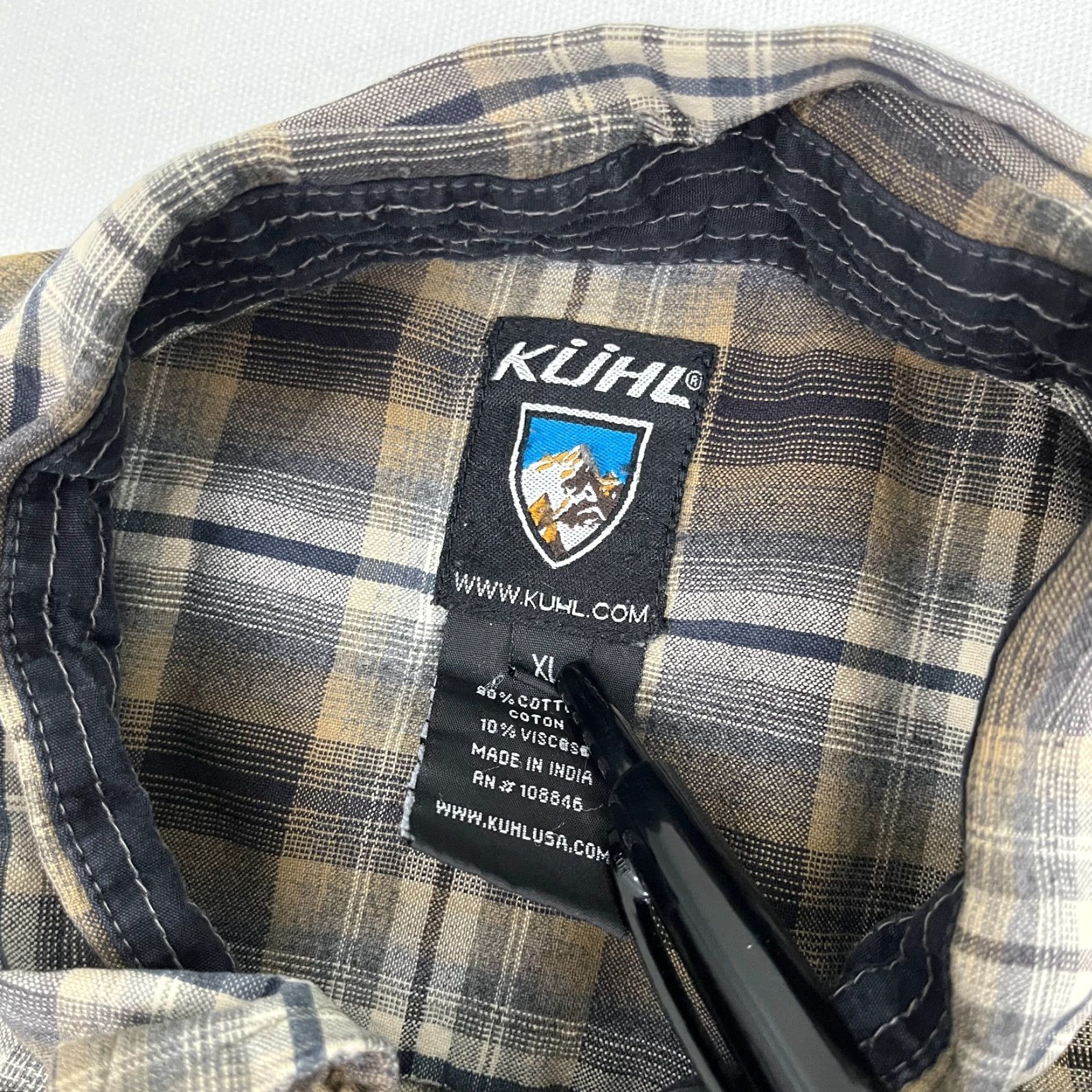 Vintage Kuhl Eluxur Shirt Mens XL Brown Plaid Pearl Snap Chest Pockets Hiking Outdoors Shirt Size US XL / EU 56 / 4 - 2 Thumbnail