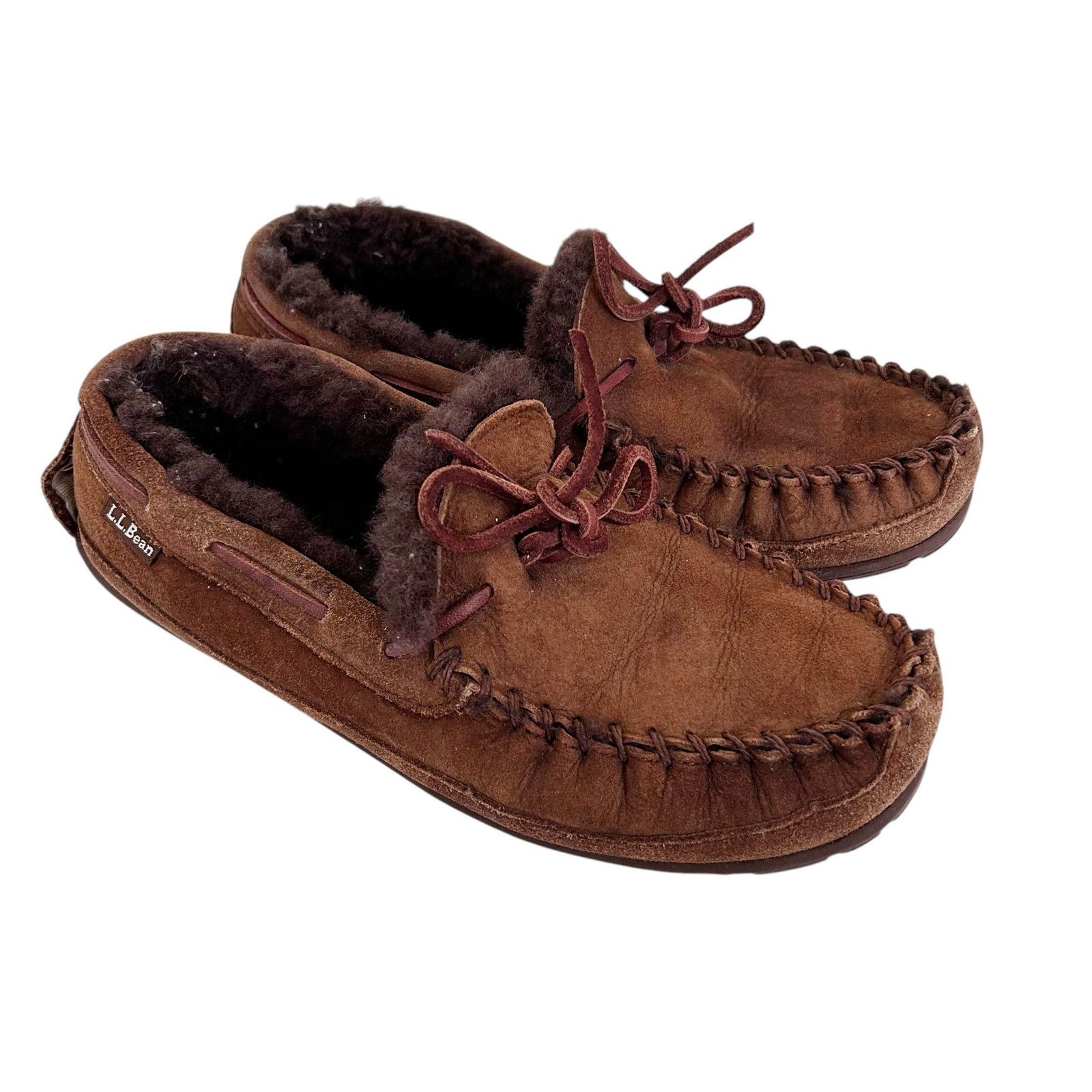 L.L. Bean LL Bean Brown Suede Moccasins Slippers Sz 8 Size US 8 / IT 38 - 1 Thumbnail