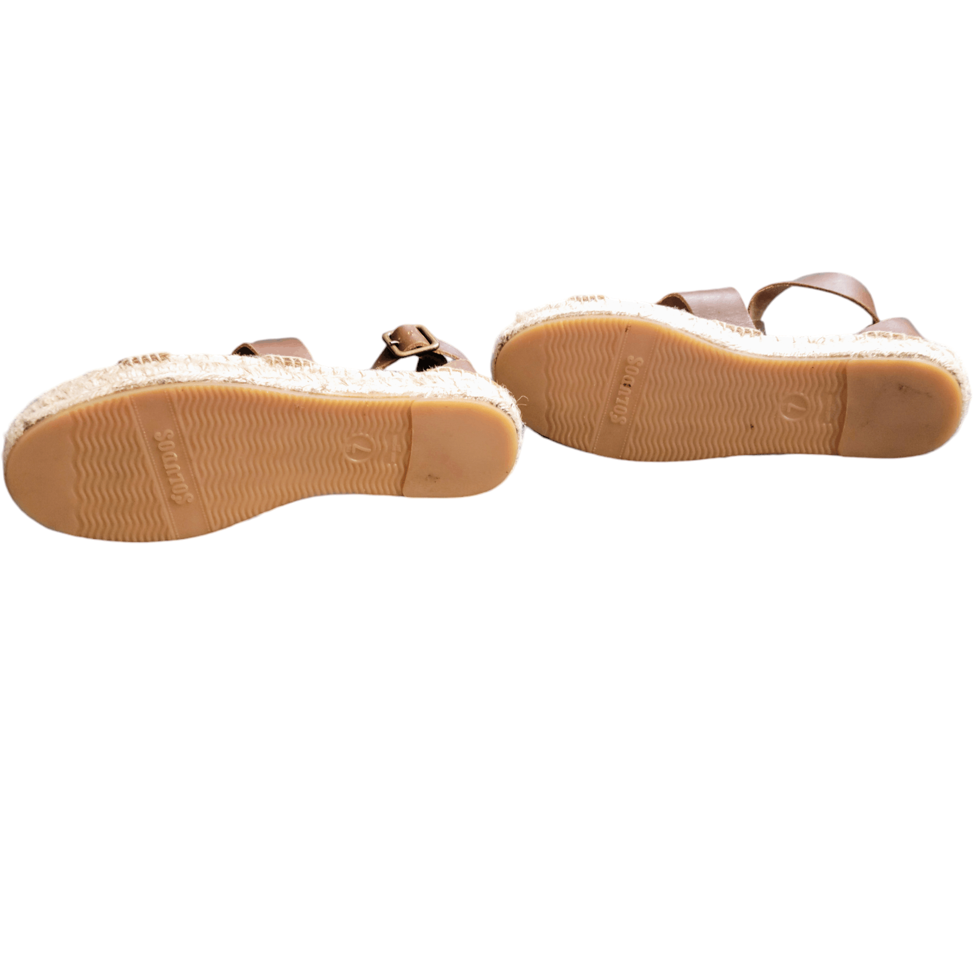 Soludos Soludos Tan Leather Open Sandal Vacation Espadrille Wedge Size US 7 / IT 37 - 10 Thumbnail