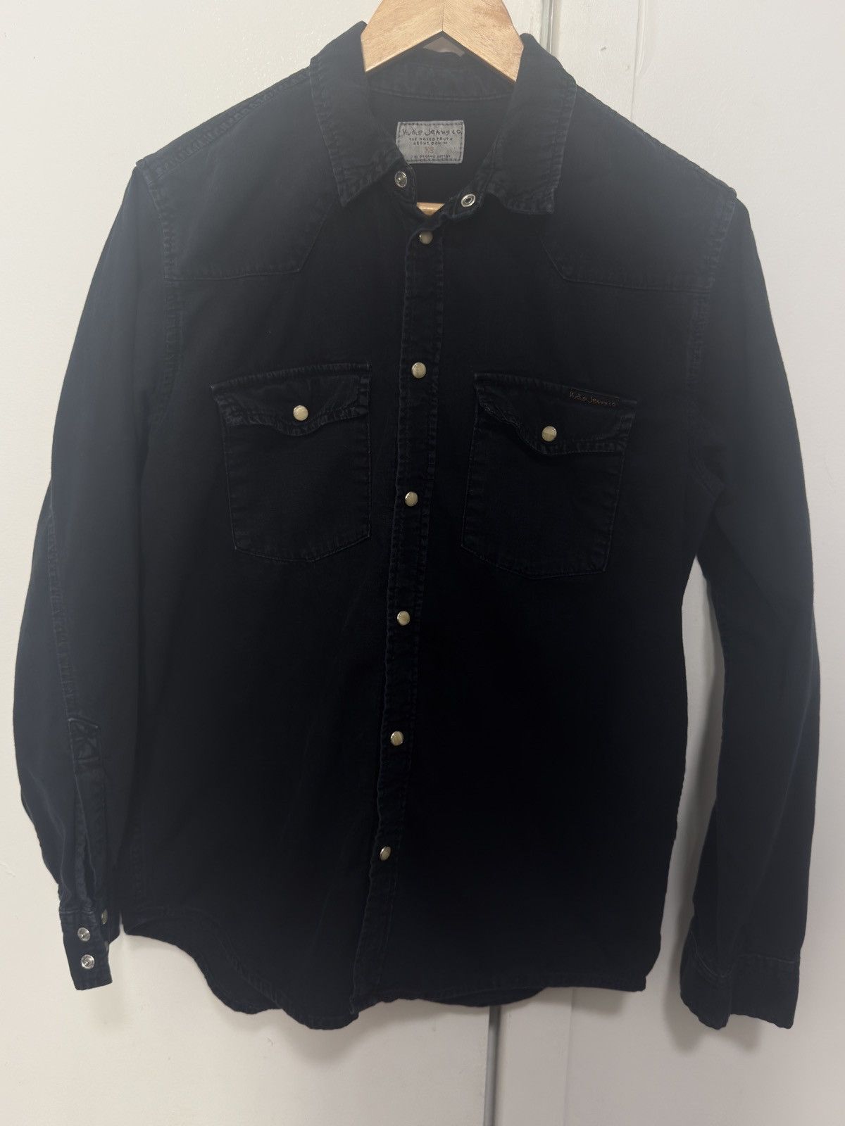 Nudie Jeans Black Denim Organic George shirt Size US XS / EU 42 / 0 - 1 Thumbnail