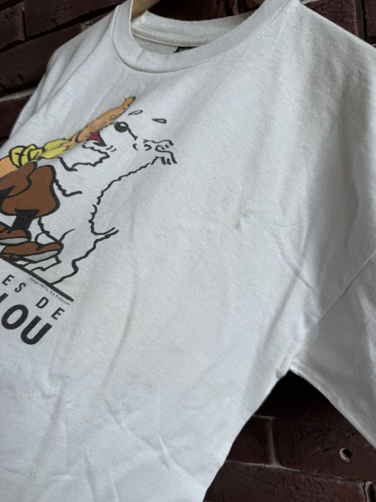 Vintage Vintage 1994 TINTIN & Milou Cartoon Movie Promo Shirt Size US XL / EU 56 / 4 - 9 Thumbnail