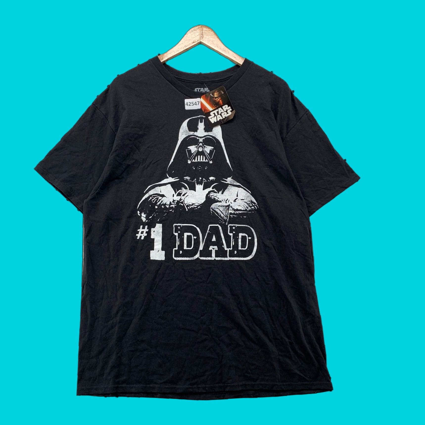 Star Wars NEW #1 Dad Star Wars Darth Vader Mens XL Black Short Sleeve T Shirt NWT Size US XL / EU 56 / 4 - 1 Thumbnail