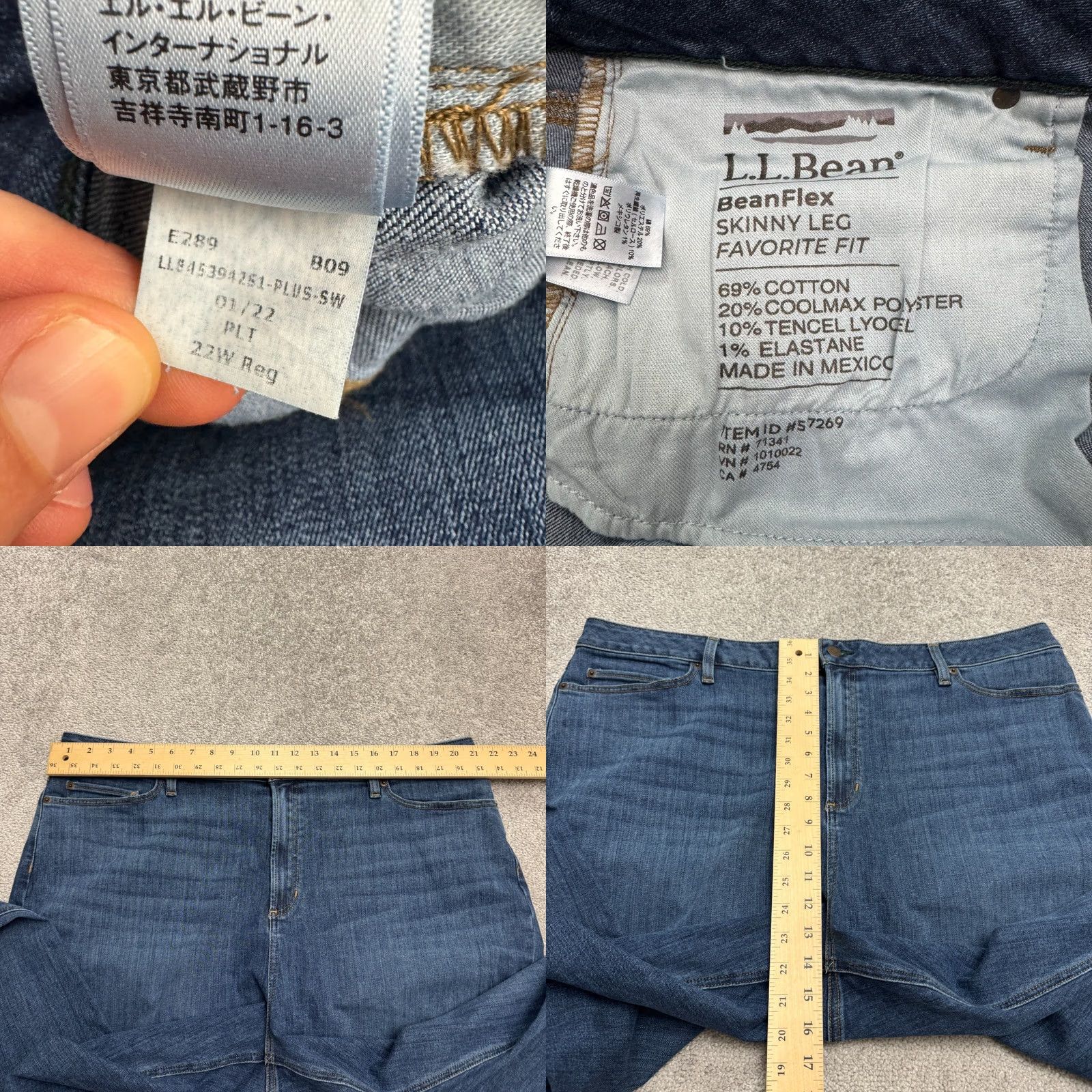 Vintage VINTAGE? Not Vintage. L.L. Bean BeanFlex Favorite Fit Skinny Denim Jeans Womens 22W Blue NWT BeanFlex Jeans Womens 22W Blue Size 40" / US 18 - 9 Thumbnail