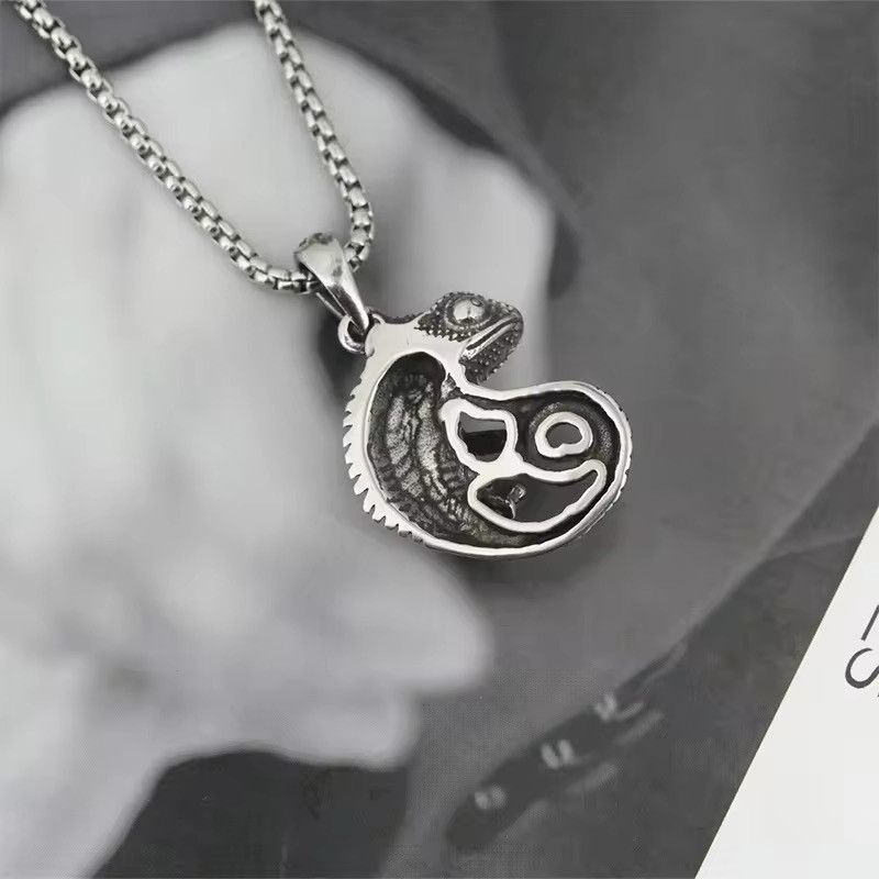 Jewelry × Vintage Domineering Chameleon Lizard Men's Necklace Size ONE SIZE - 2 Thumbnail