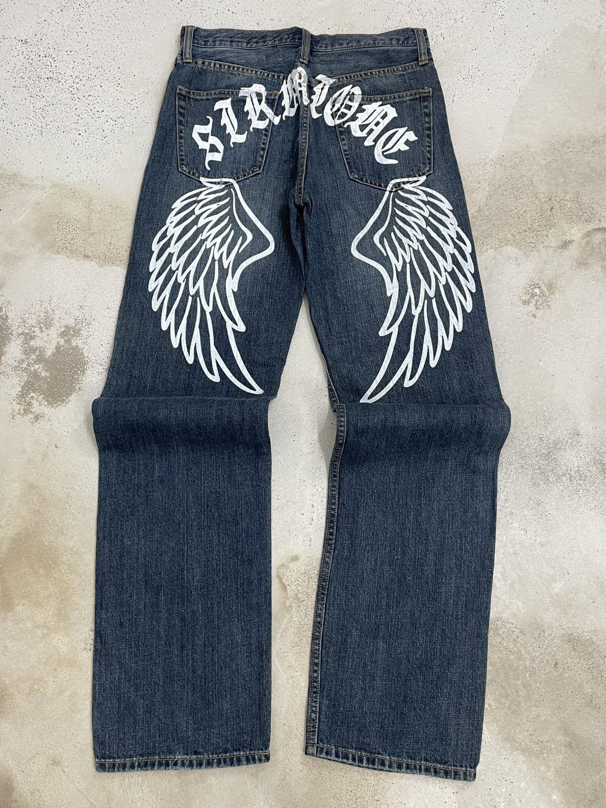 Hysteric Glamour Vintage Designer Japan Sorridere Affliction Emo Wing Denim Size US 29 - 1 Thumbnail