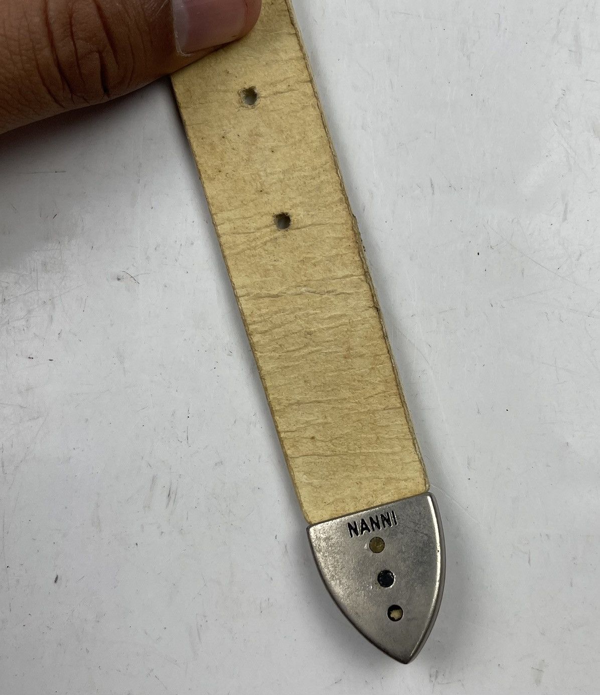 Japanese Brand rare designs nanni studded leather belt made in italy tc31 Size 34 - 6 Thumbnail