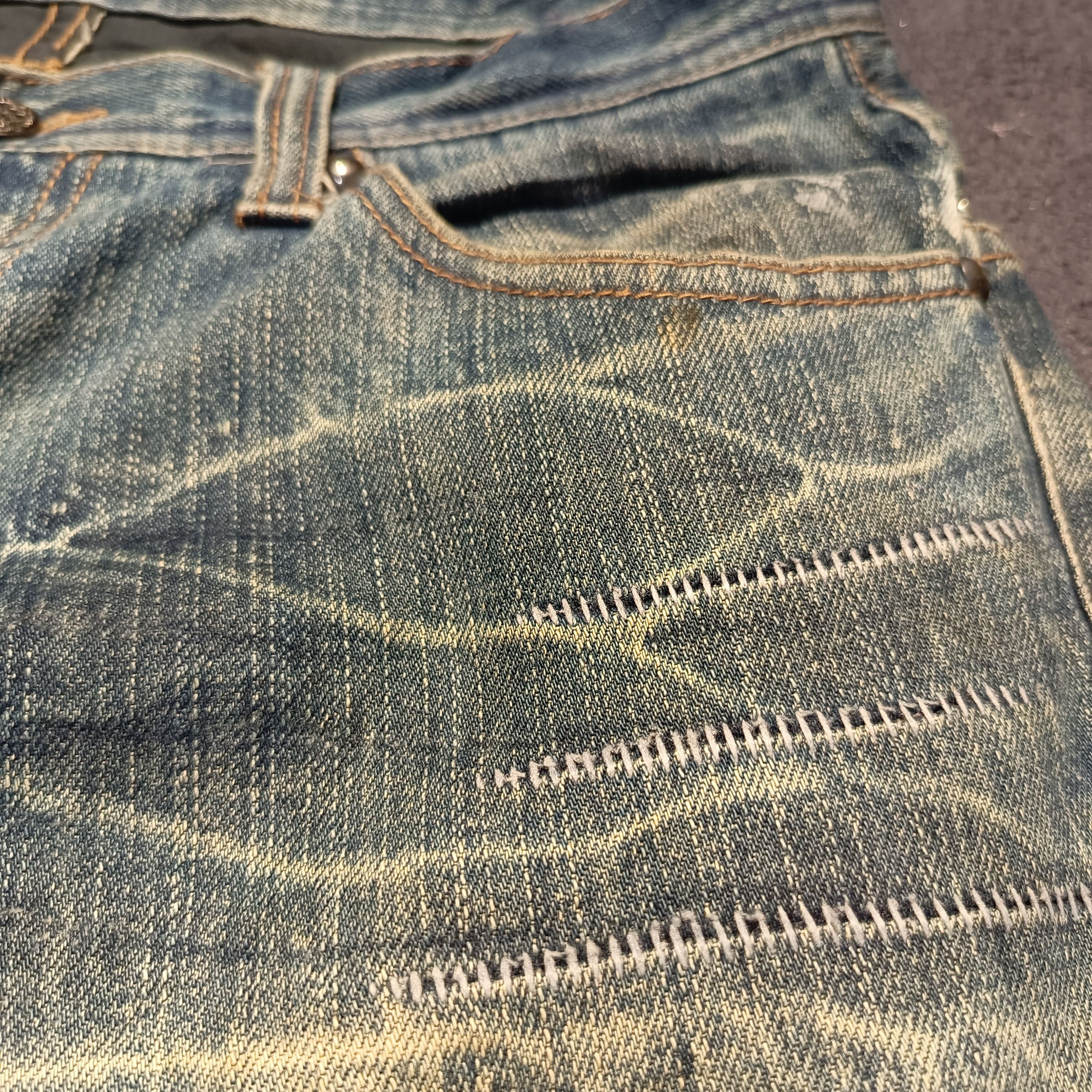 If Six Was Nine 🇯🇵🔥 Japanese Seditionaries Paint Ripped Denim Size US 32 / EU 48 - 5 Thumbnail