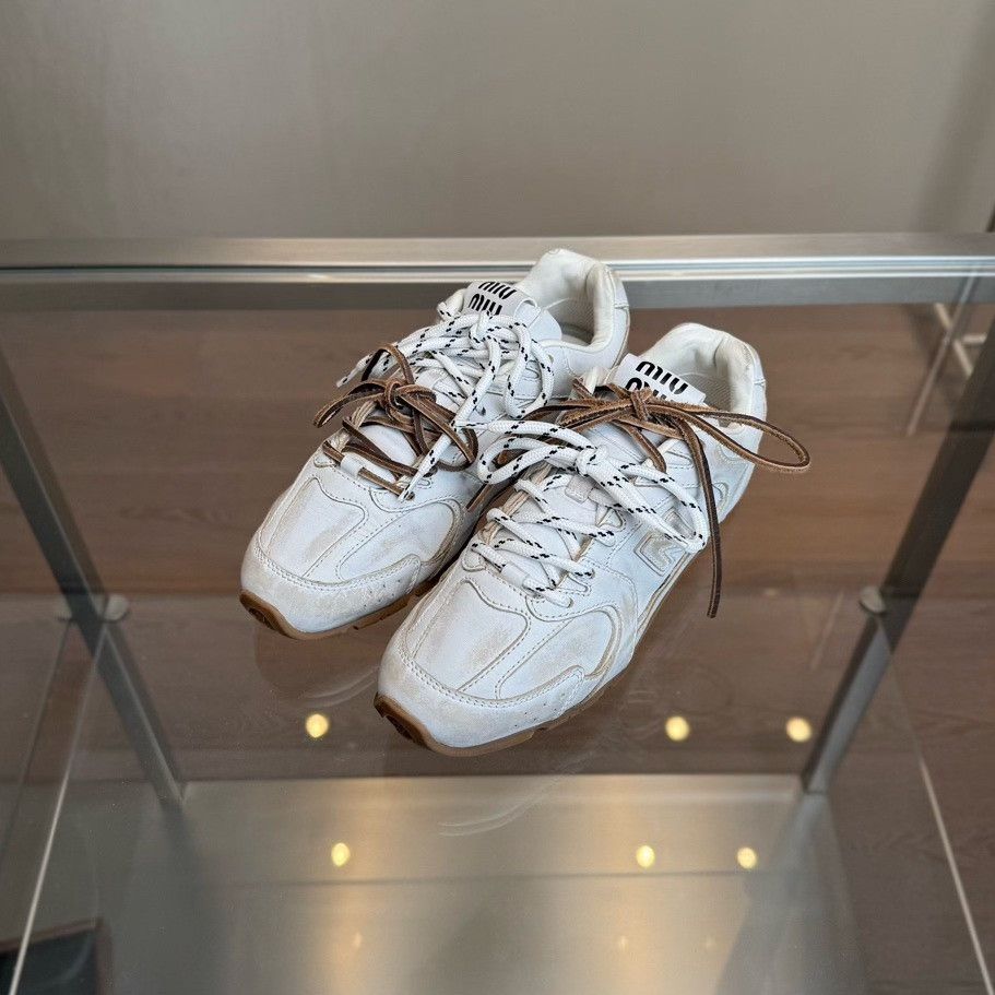 Miu Miu Miu Miu Collab White Lowtop Sneakers it_37-5 Women Size US 7.5 / IT 37.5 - 1 Thumbnail