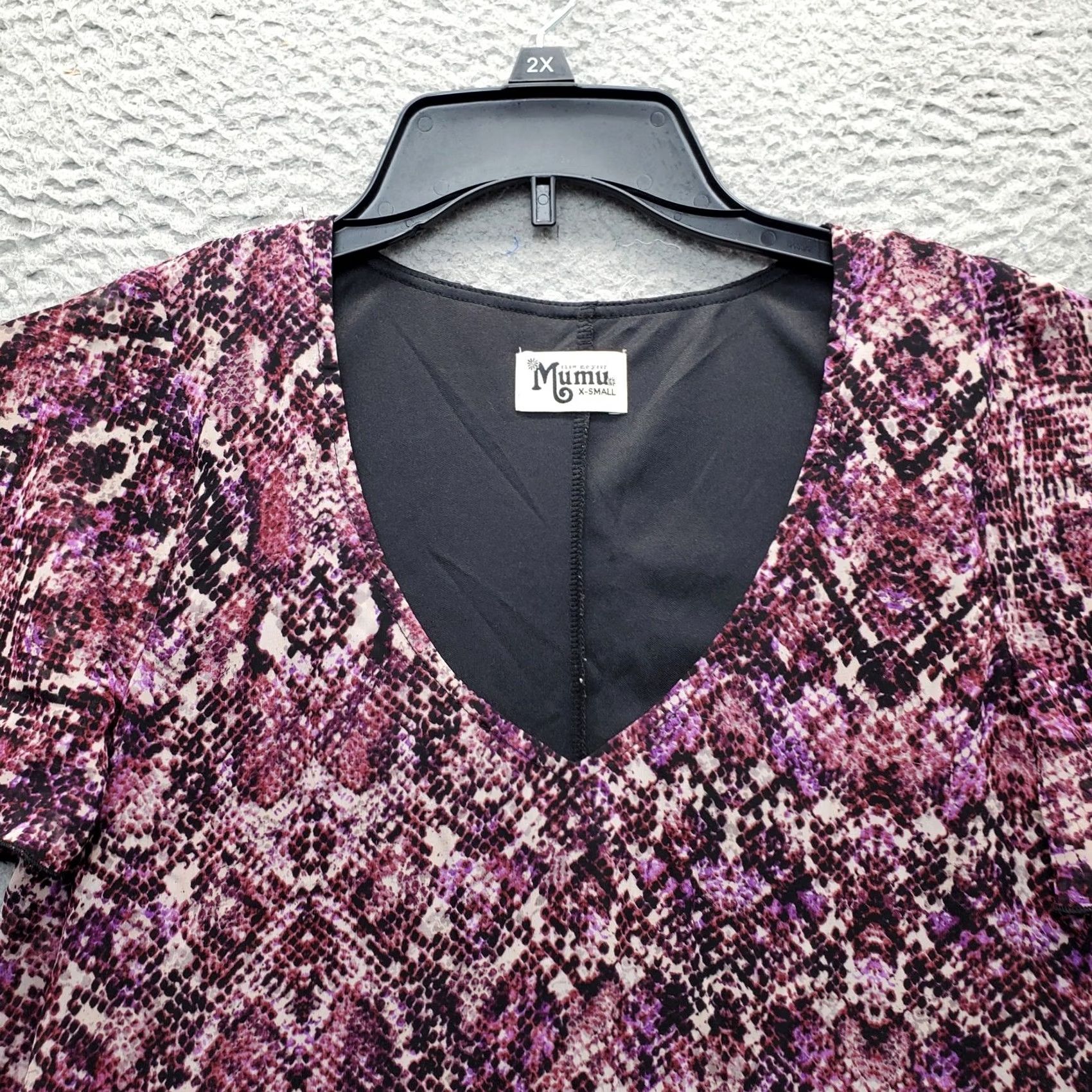 Skin Show Me Your Mumu A-Line Dress Womens XS Multicolor Snake Skin Flutter Sleeve Pullover V-Neck Short Sleeve Size XS / US 0-2 / IT 36-38 - 5 Thumbnail