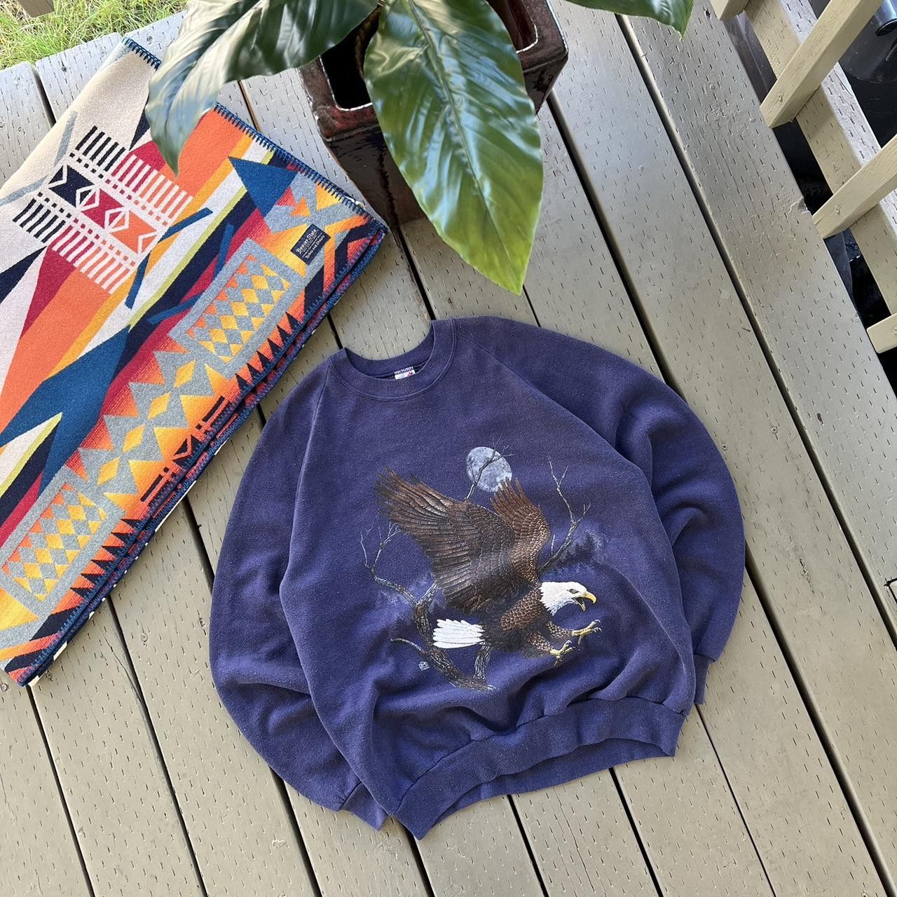 Vintage Vintage 90s Bald Eagle Nature Crewneck Size US XL / EU 56 / 4 - 4 Thumbnail