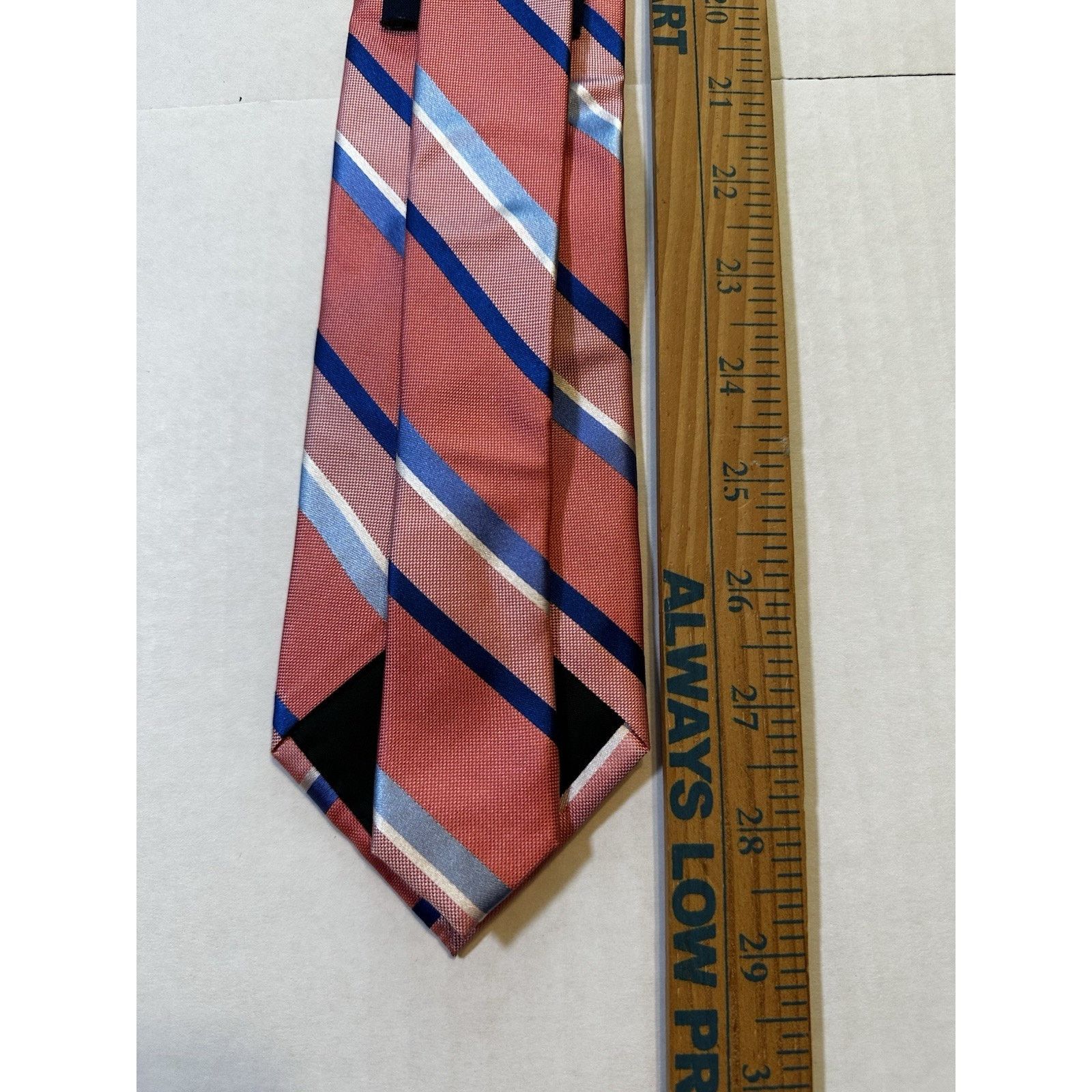 Stafford Stafford Neck Tie Silk Pink/Blue Stripe Preppy Business Size ONE SIZE - 11 Thumbnail