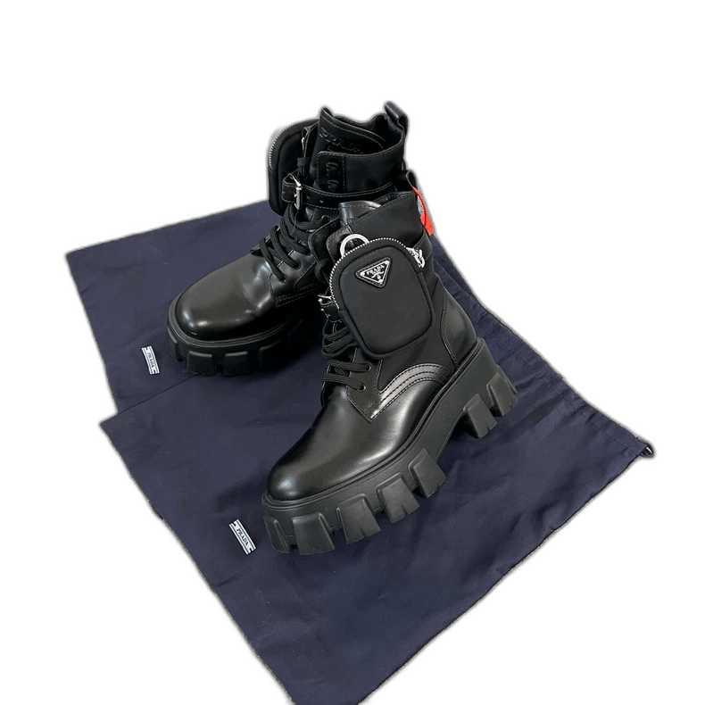 Prada Prada Thick Sole Mid Calf Boots with Bag-2506 Size US 6 / IT 36 - 1 Thumbnail