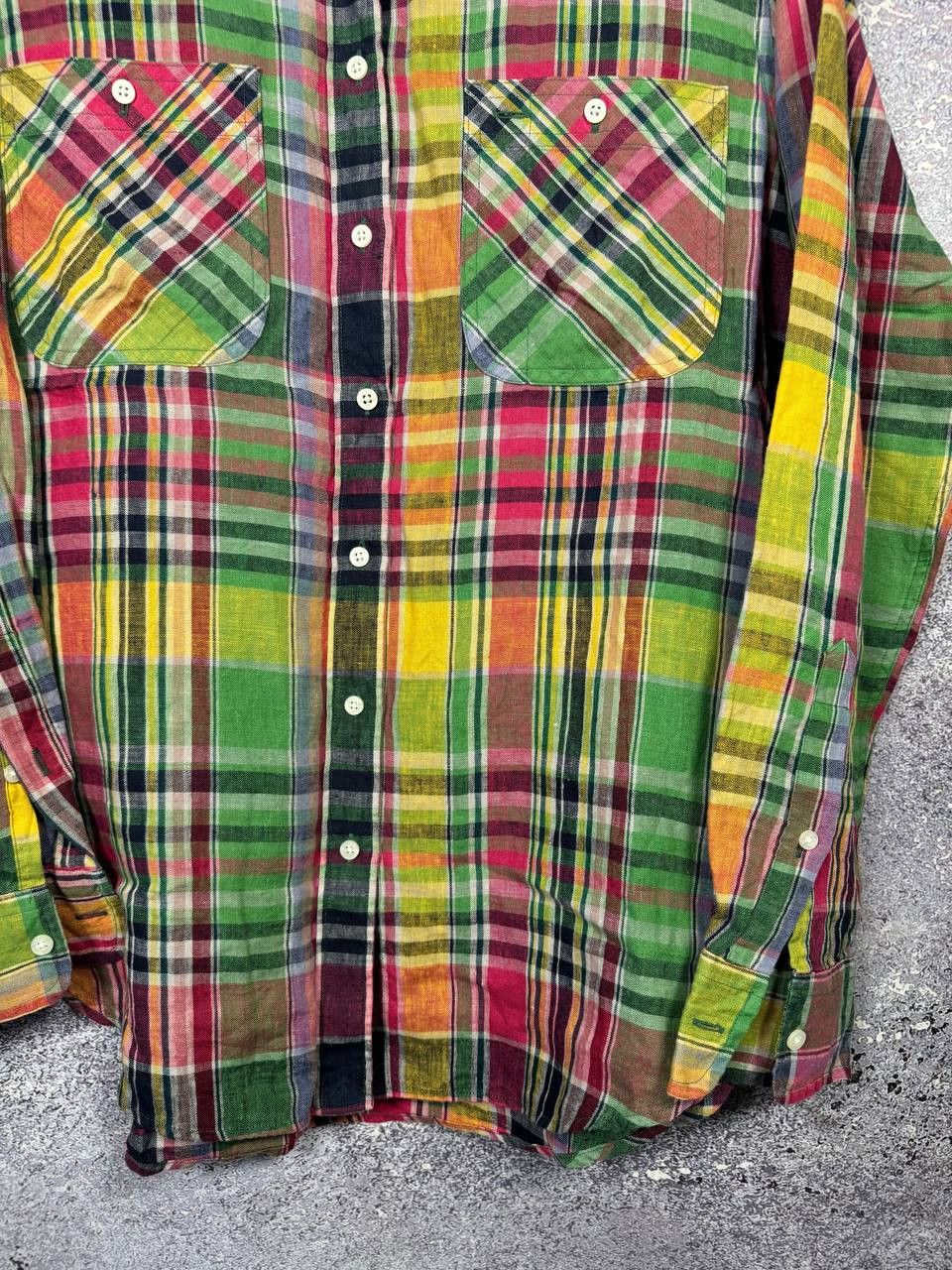 Polo Ralph Lauren Lauren Ralph Lauren 100% Linen Check Shirt Button Up Large Size US L / EU 52-54 / 3 - 6 Thumbnail