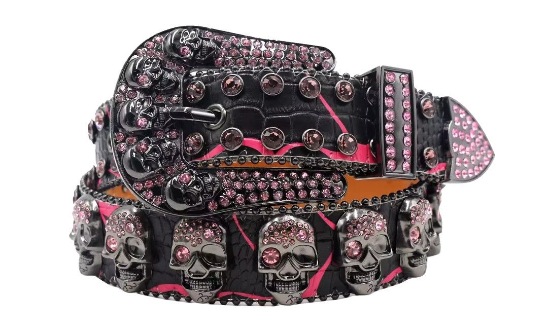 Japanese Brand × Vintage Punk Rhine Stone Western Skull Bling Y2K Belt Size ONE SIZE - 3 Thumbnail