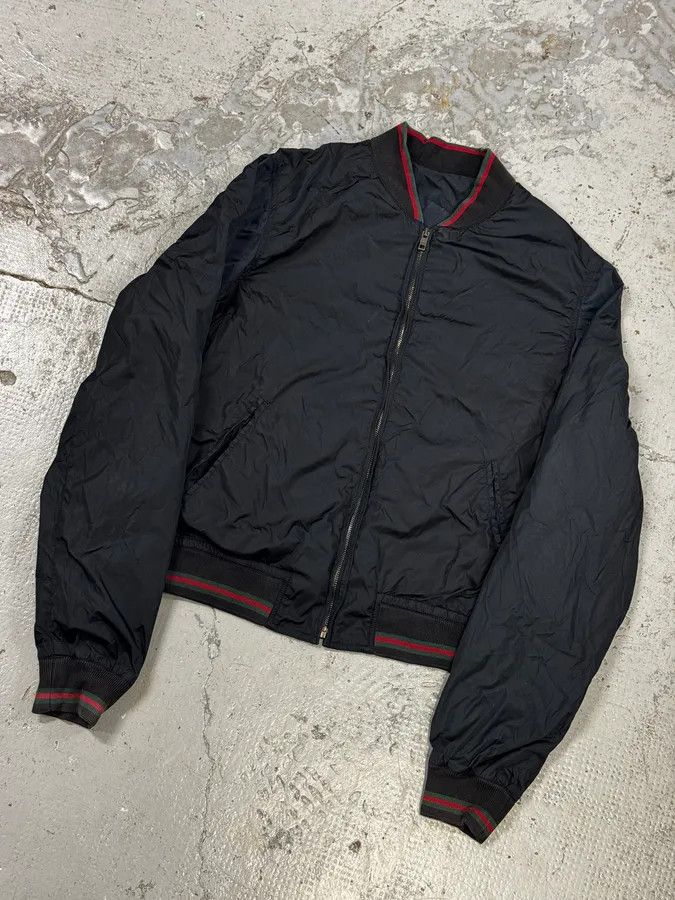 Gucci SS2011 Gucci Navy Red Stripes Nylon Bomber Jacket Size US M / EU 48-50 / 2 - 5 Thumbnail