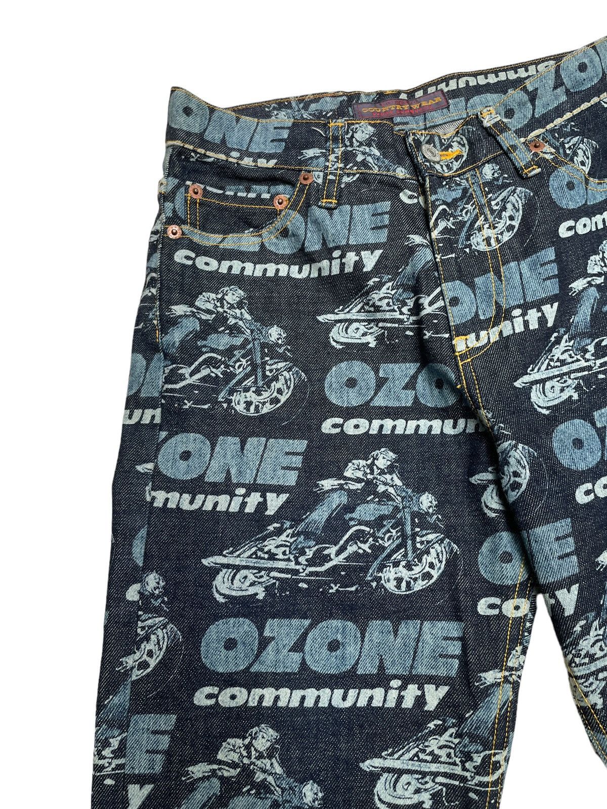 If Six Was Nine × Japanese Brand × Le Grande Bleu (L.G.B.) Very Rare Vintage Brand Ozone Full Print Flared Jeans 1990s Size US 26 / EU 42 - 4 Thumbnail