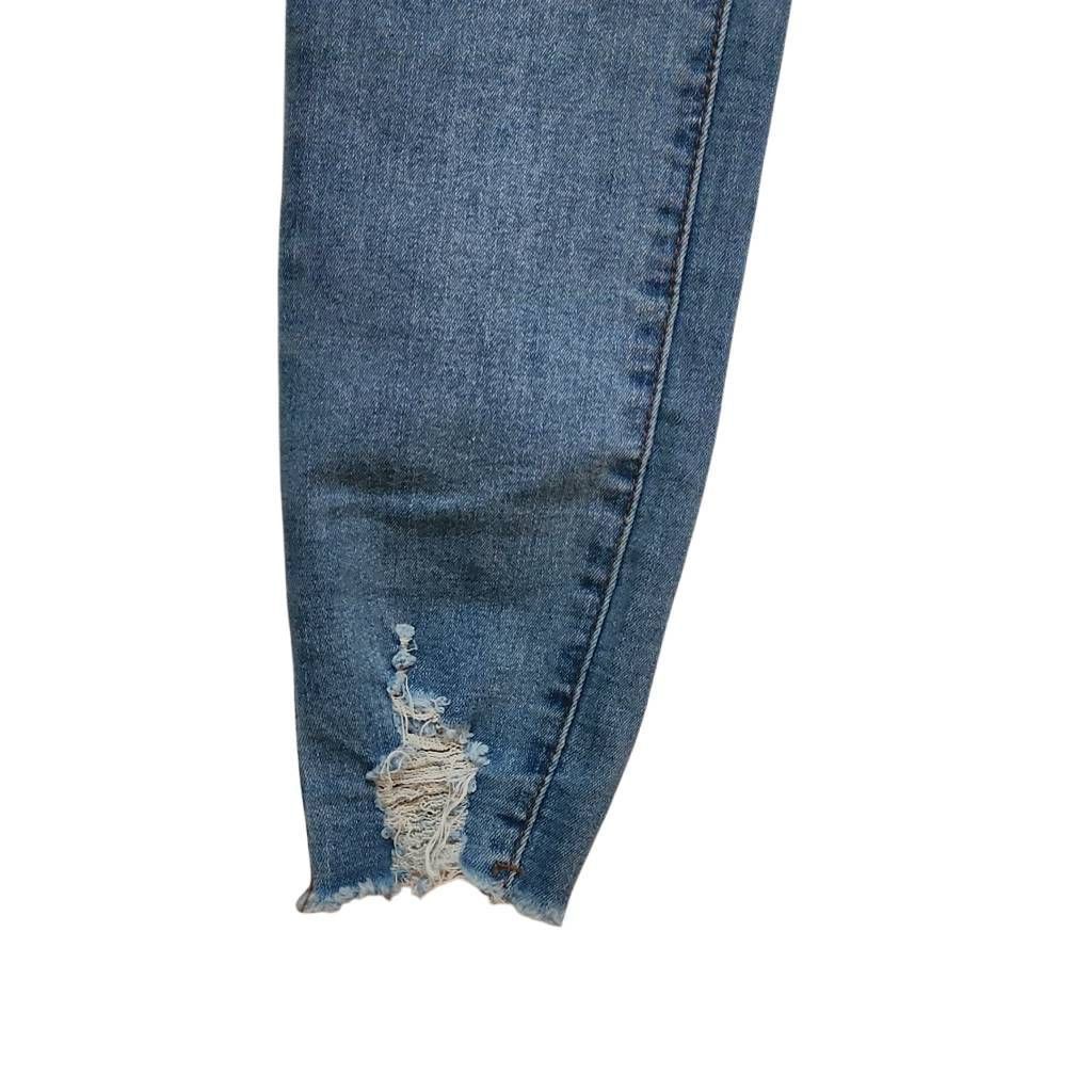 Shein Shein Women's Size 6 Blue Distressed Hem Stretchy Skinny Jeans Size 28" / US 6 / IT 42 - 5 Thumbnail