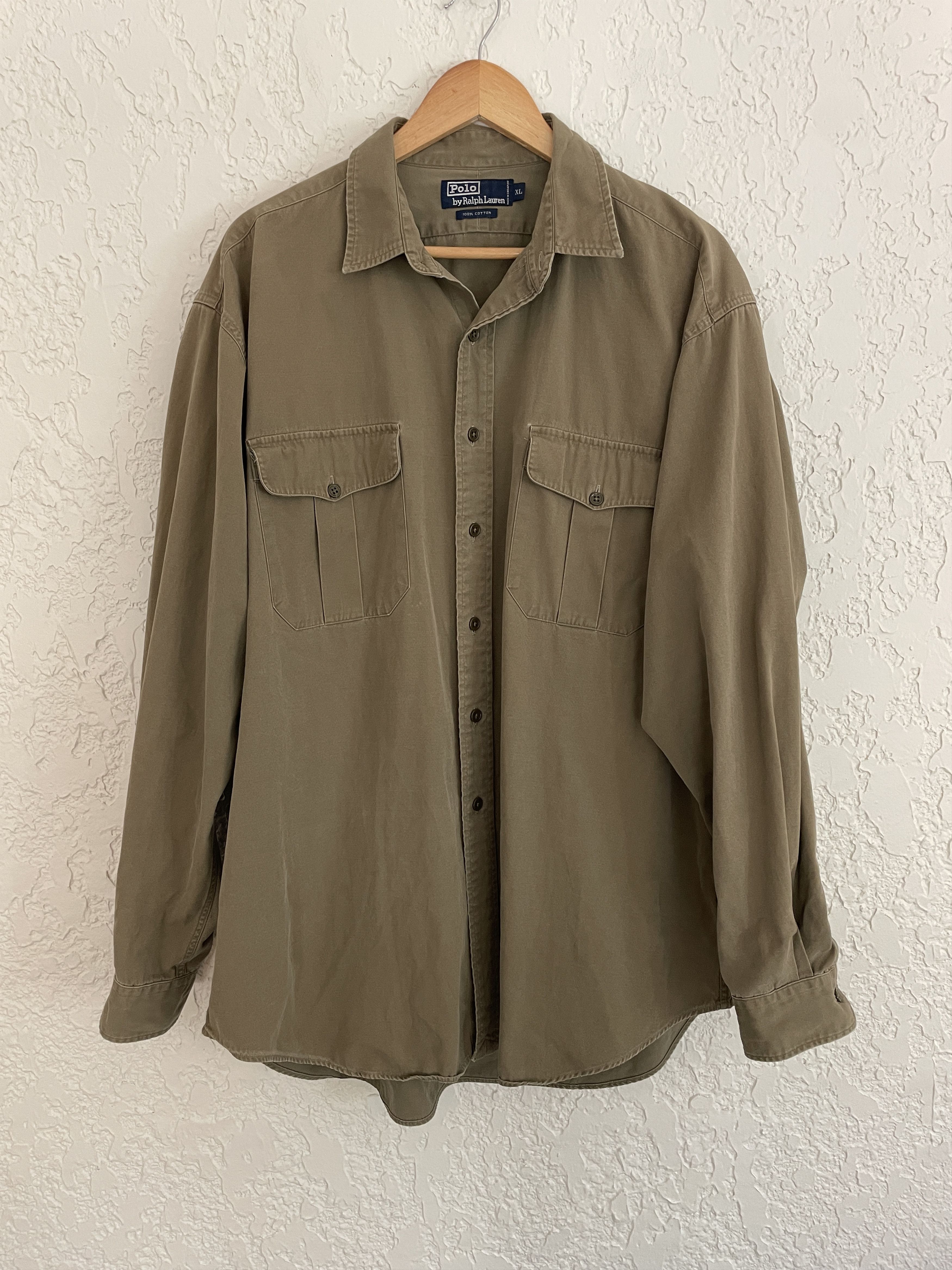 Polo Ralph Lauren 🔥 Polo Ralph Lauren® RARE 90s Military Button Work Shirt Size US XL / EU 56 / 4 - 1 Thumbnail