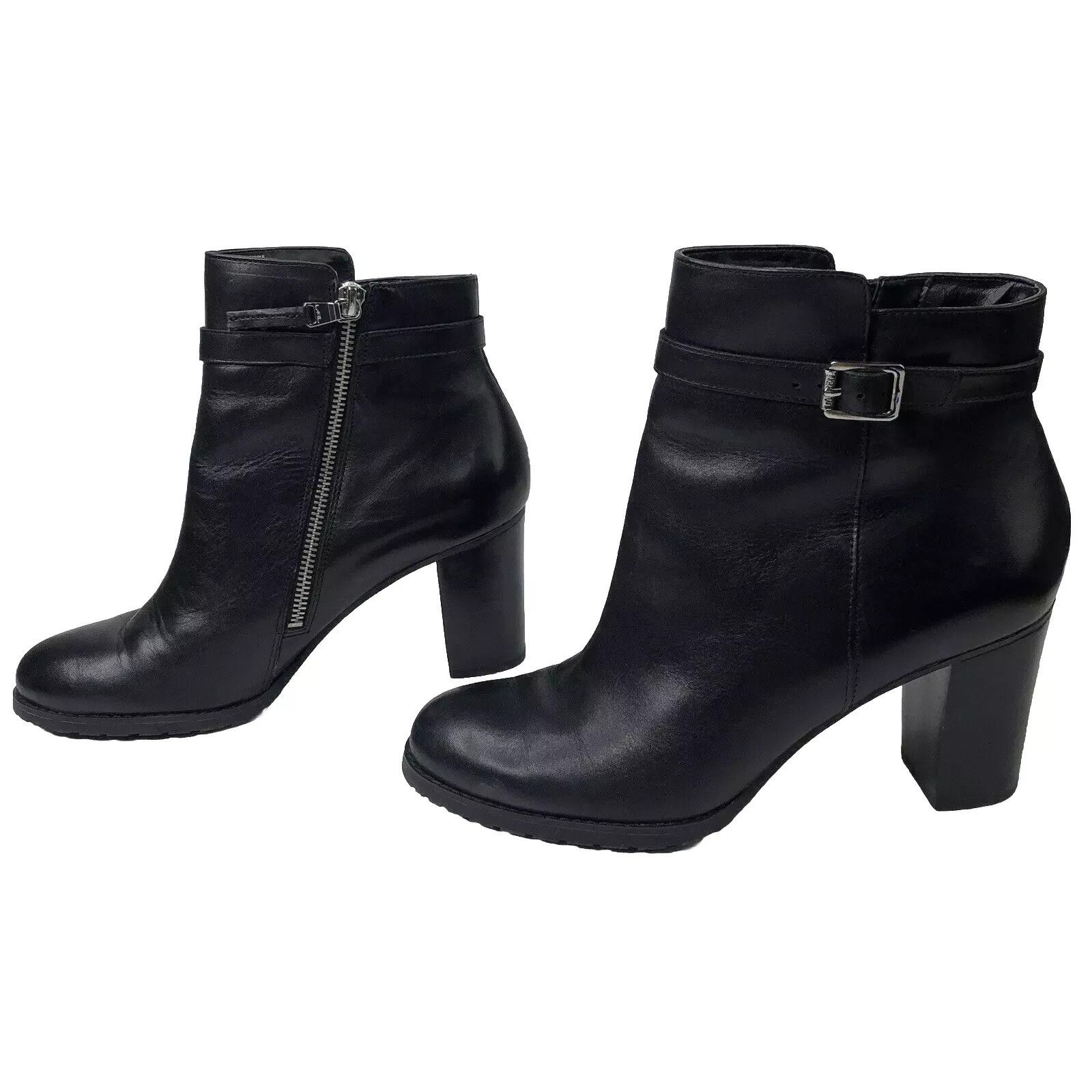 Ralph Lauren Ralph Lauren Black Boot 8.5 Heel Adjustable Buckle Ankle Zip Size US 8.5 / IT 38.5 - 1 Thumbnail