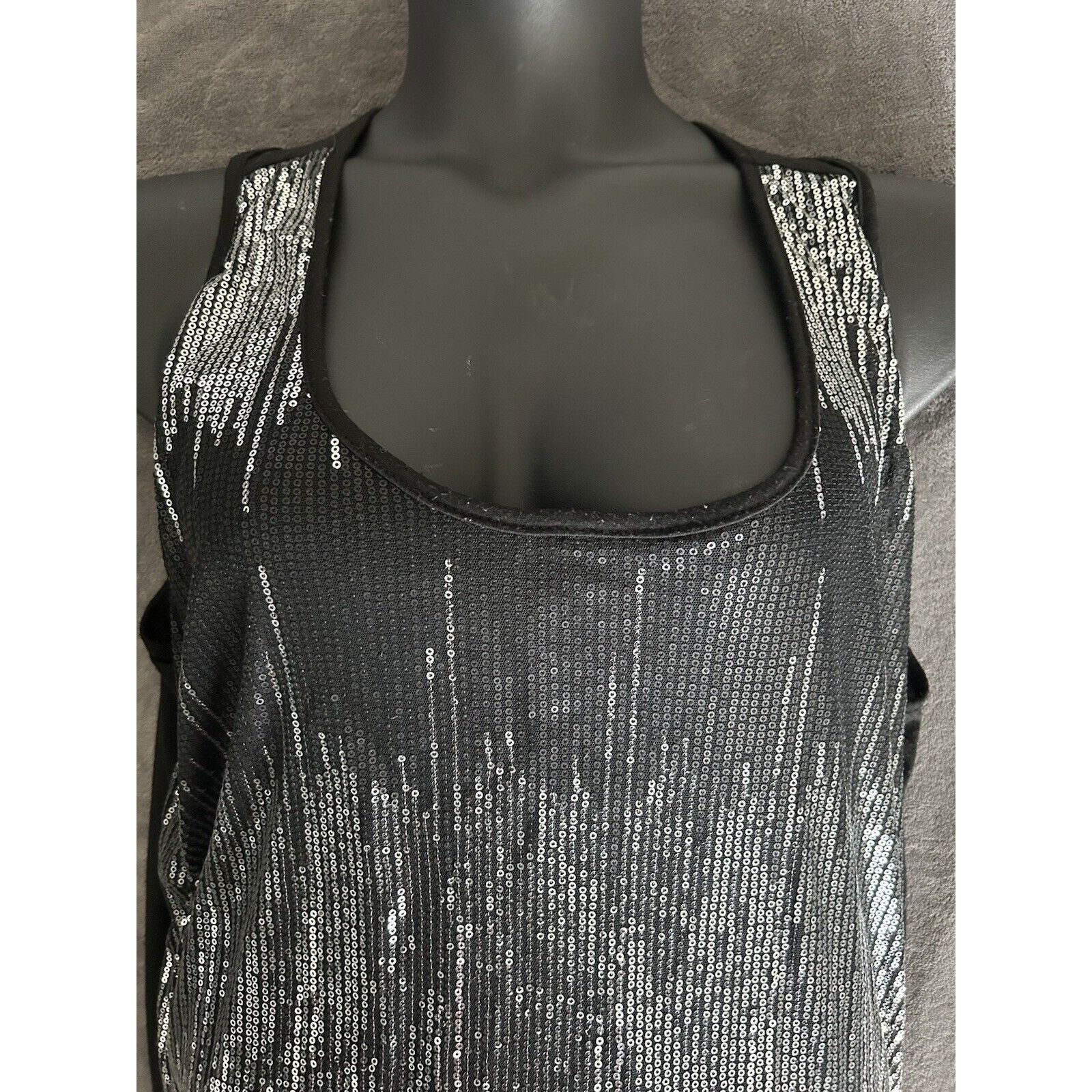 Other Lavish Top Size L Black With Silver Sparkles Sleeveless Size L / US 10 / IT 46 - 3 Thumbnail