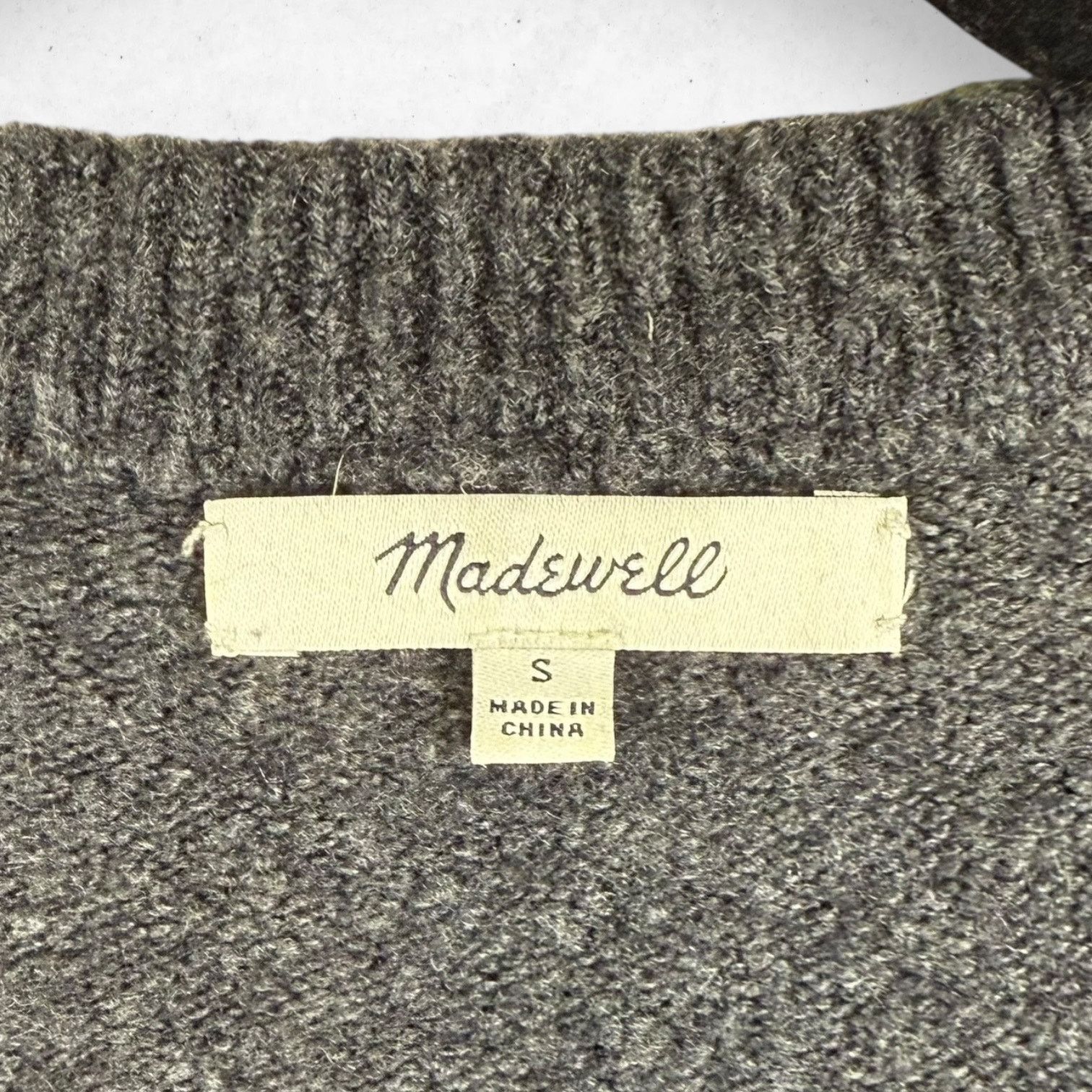 Madewell Madewell Dashwood V-Neck Sweater Grey Women's S Wool Blend Size S / US 4 / IT 40 - 3 Thumbnail