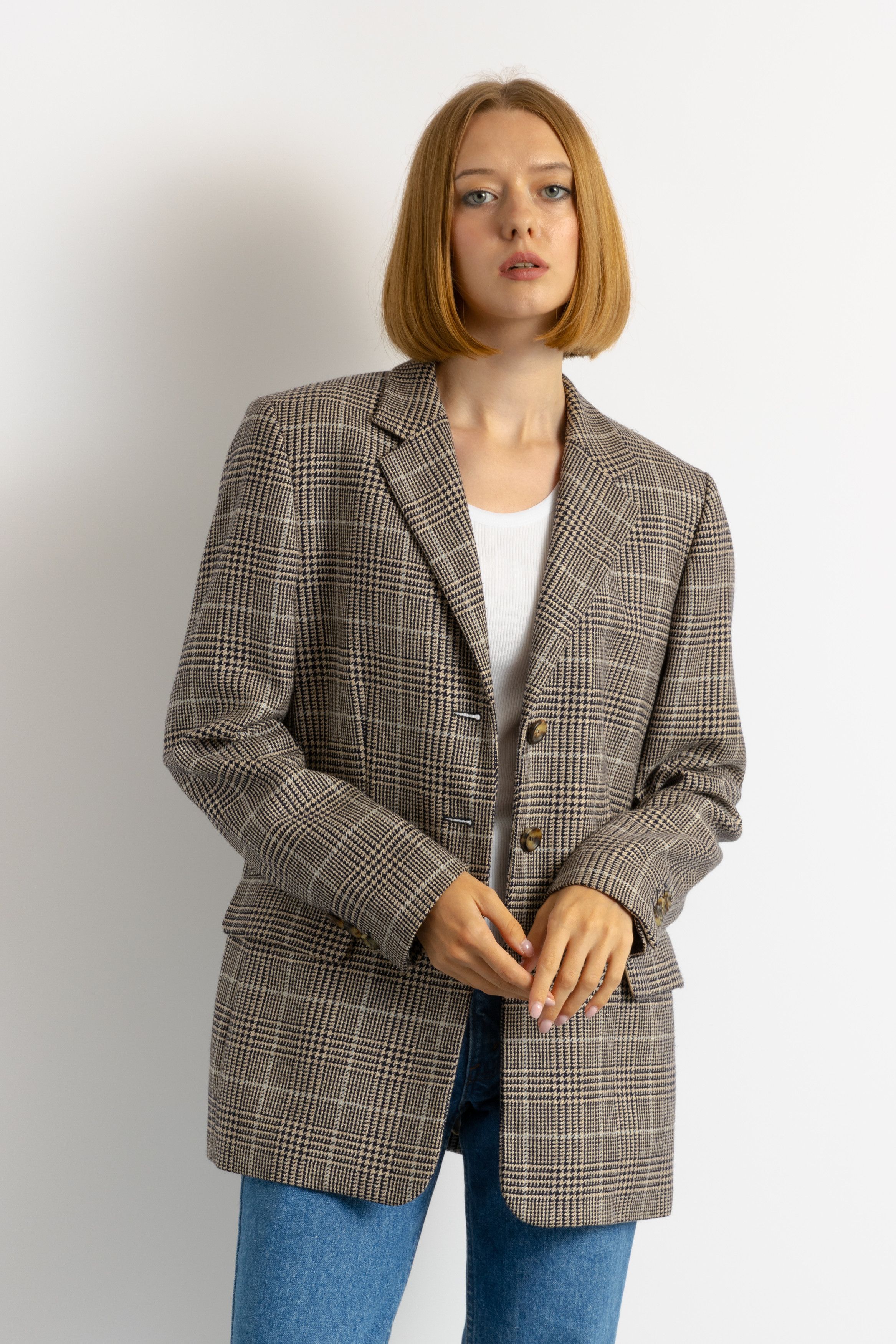Escada ESCADA Sport Checked Wool Schurwool Blazer 7587 Size S / US 4 / IT 40 - 2 Thumbnail
